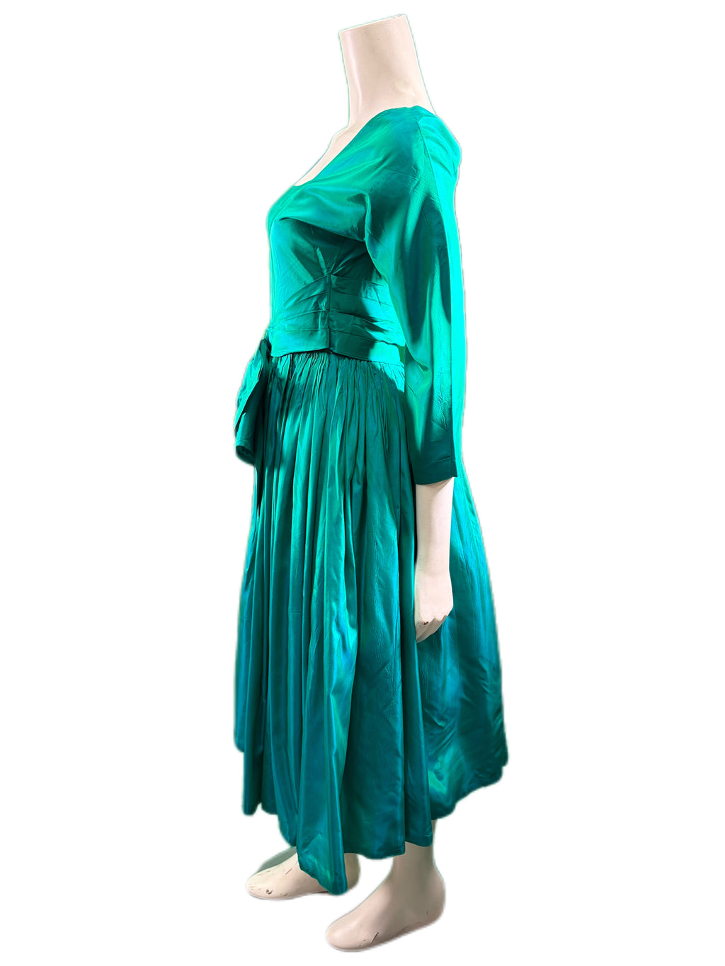 Iridescent Teal Silk Dress