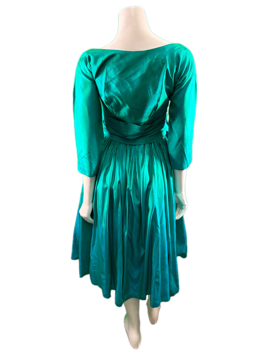 Iridescent Teal Silk Dress
