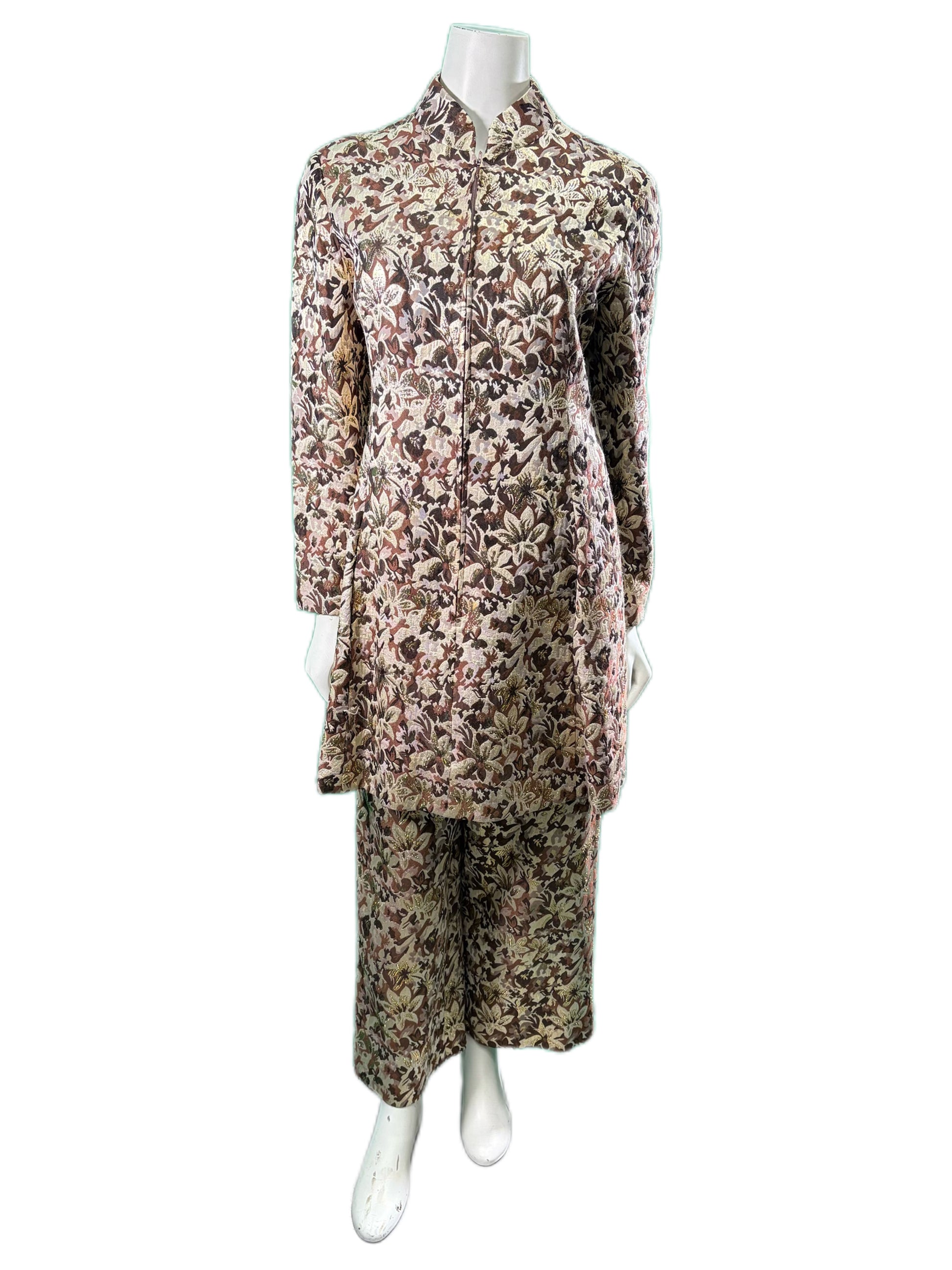 Evelyn McGill Floral Gold/Brown Pantsuit