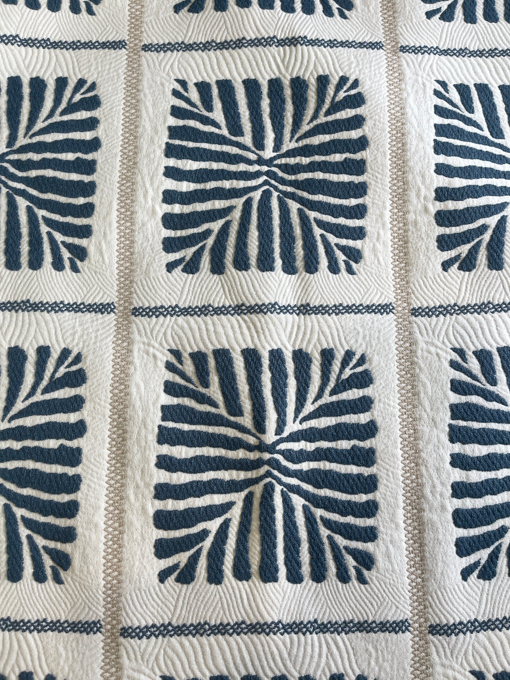 Pillow cover, set of 2, blue stripe squares, with zipper