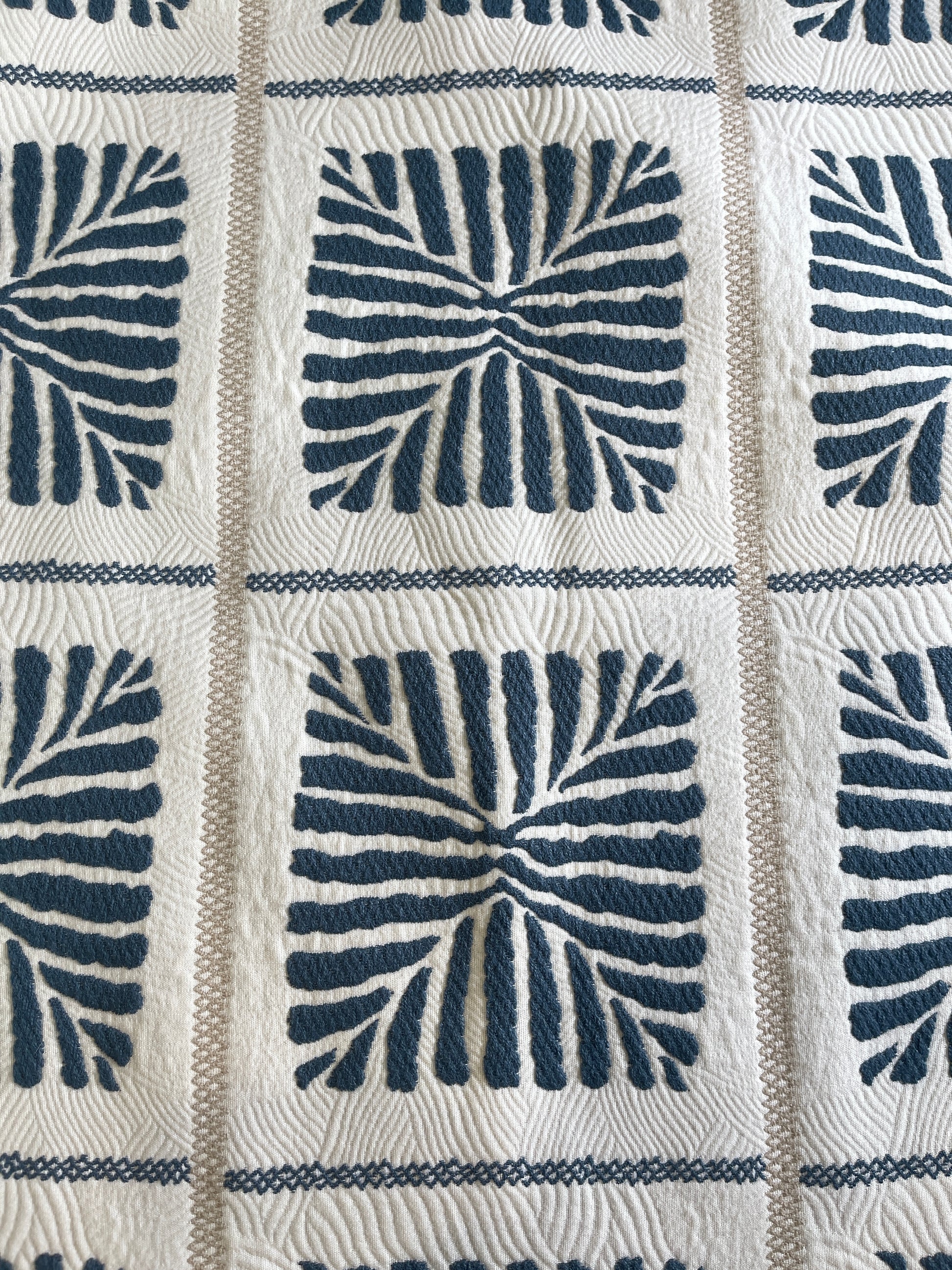 Pillow cover, set of 2, blue stripe squares, with zipper