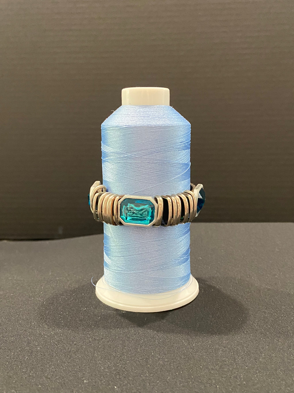 Leather Wristband with Turquoise Stones
