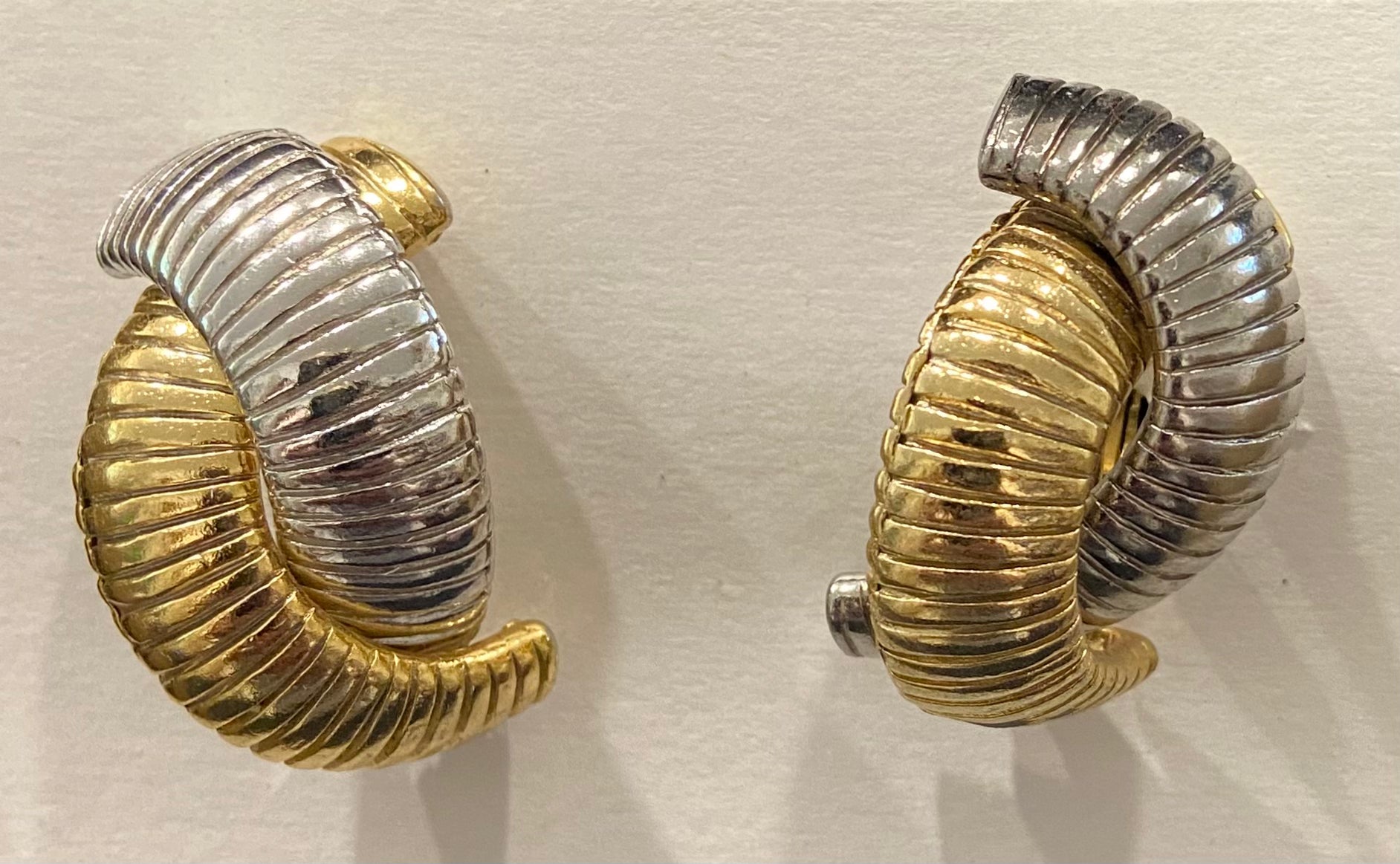 Napier Silver and Gold Clip-on Earrings