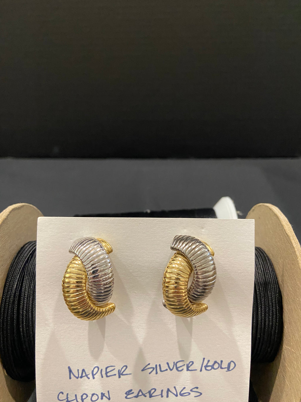 Napier Silver and Gold Clip-on Earrings