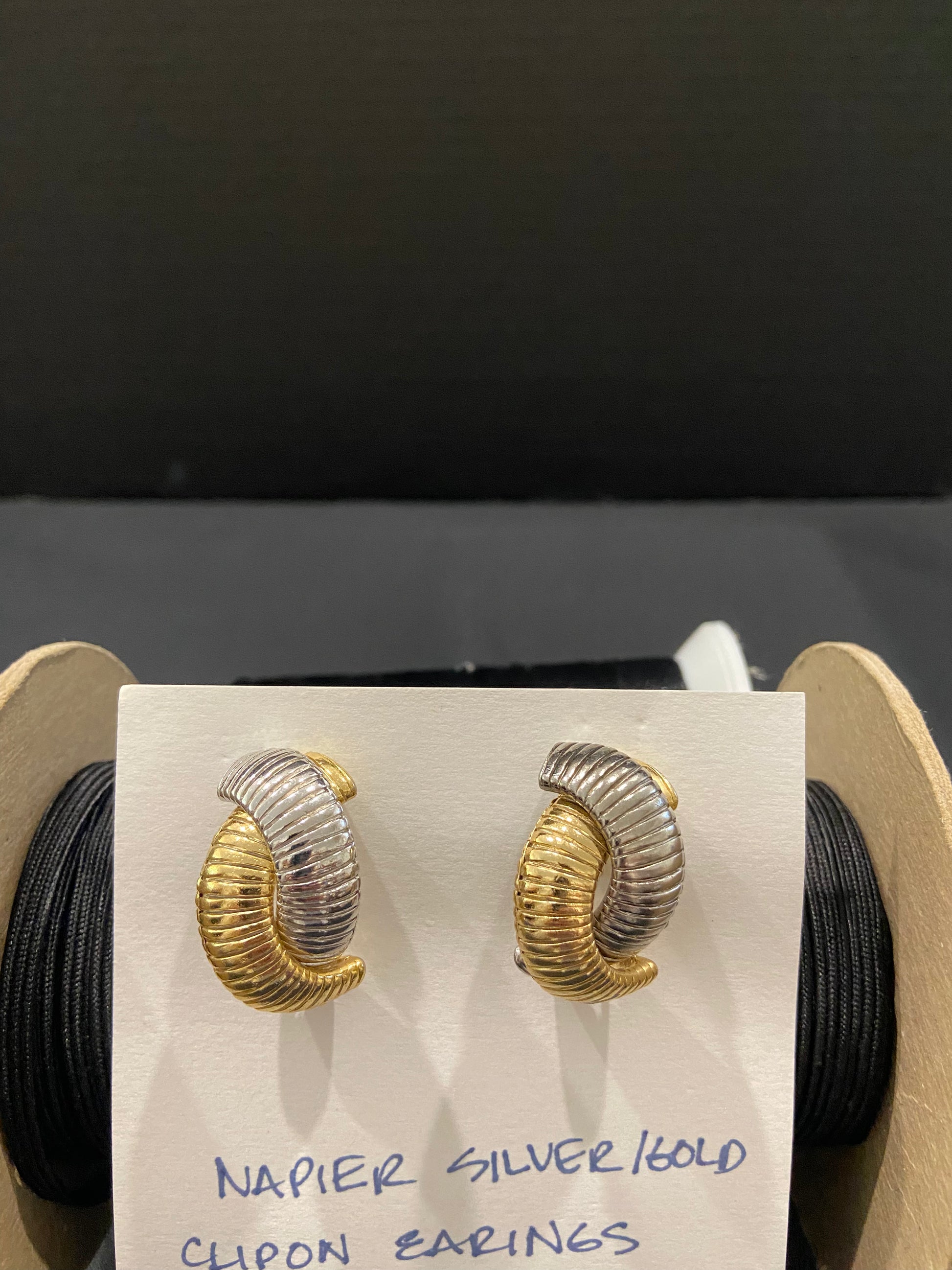 Napier Silver and Gold Clip-on Earrings