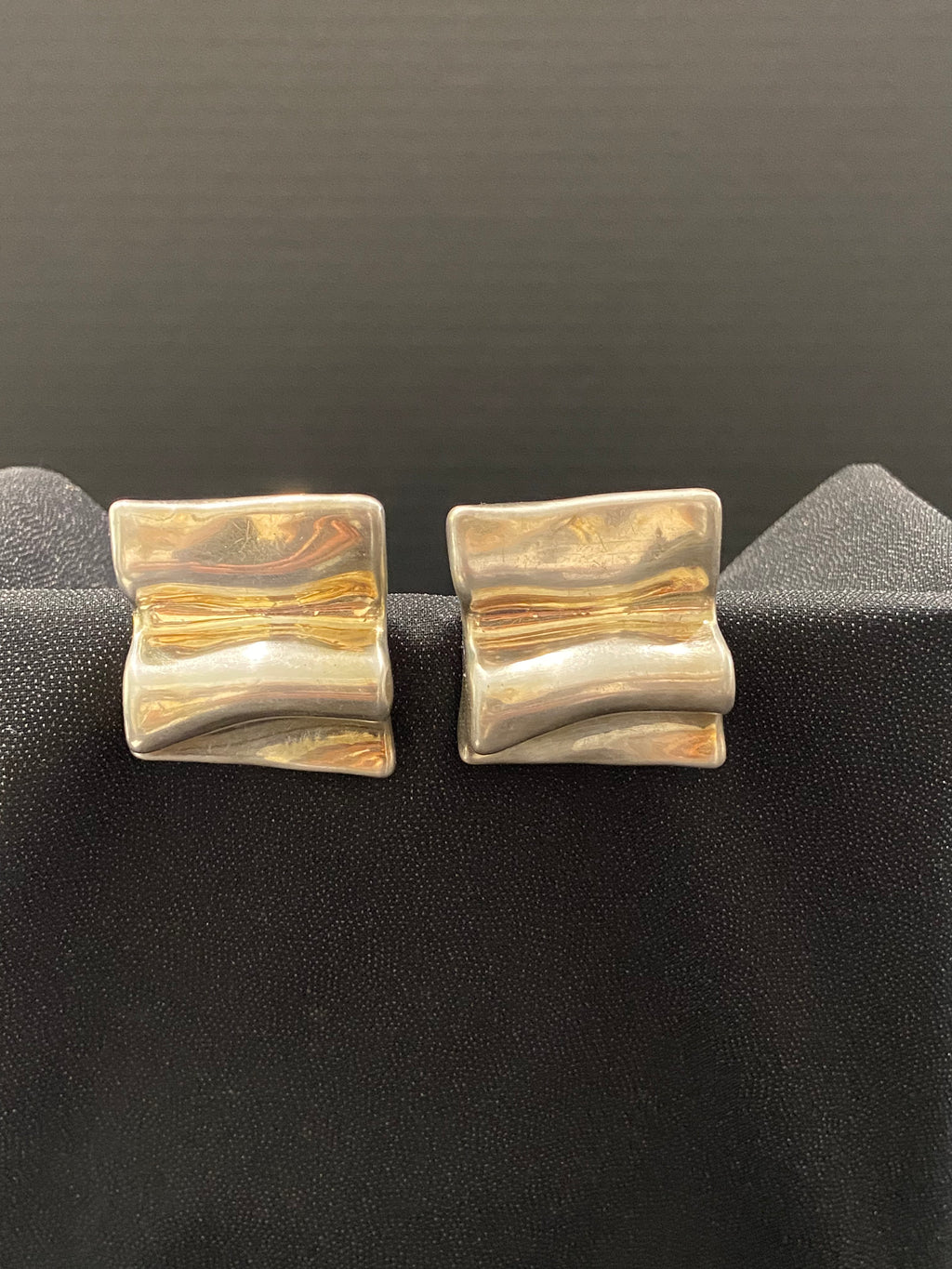 Silver Wave Clip-on Earrings