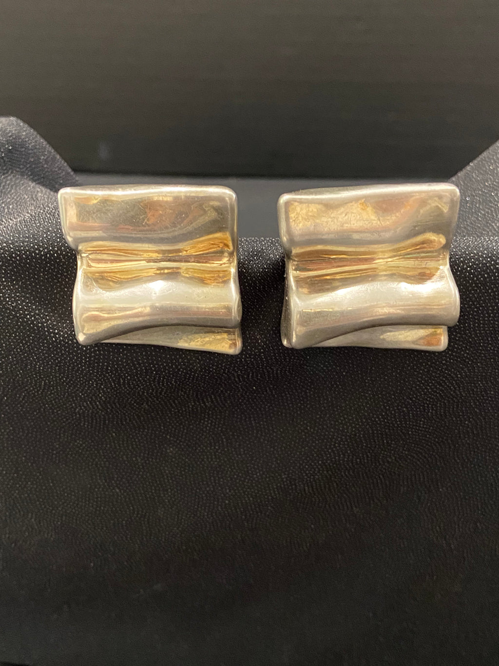 Silver Wave Clip-on Earrings