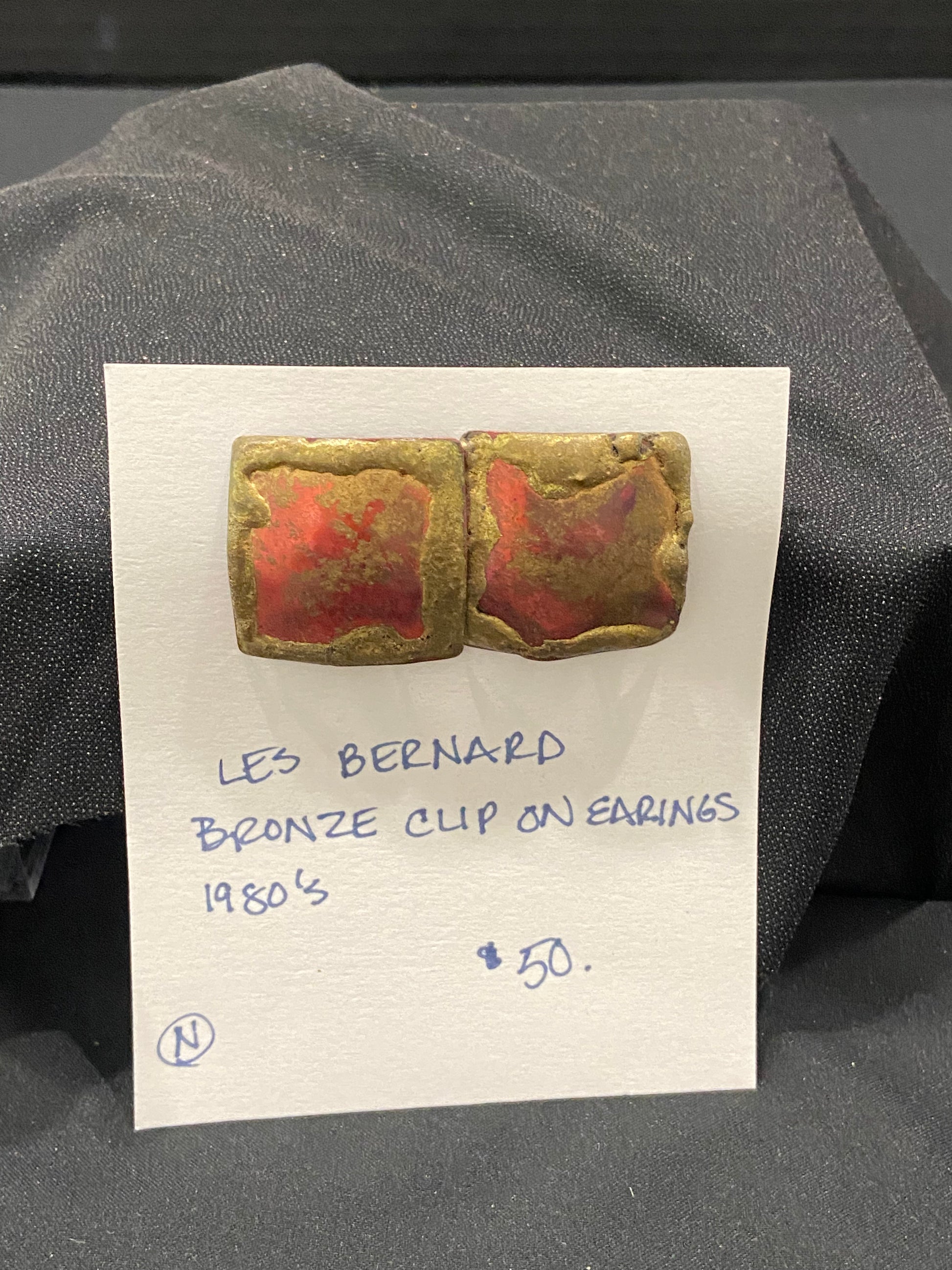 Les Bernard Bronze Clip-on Earrings