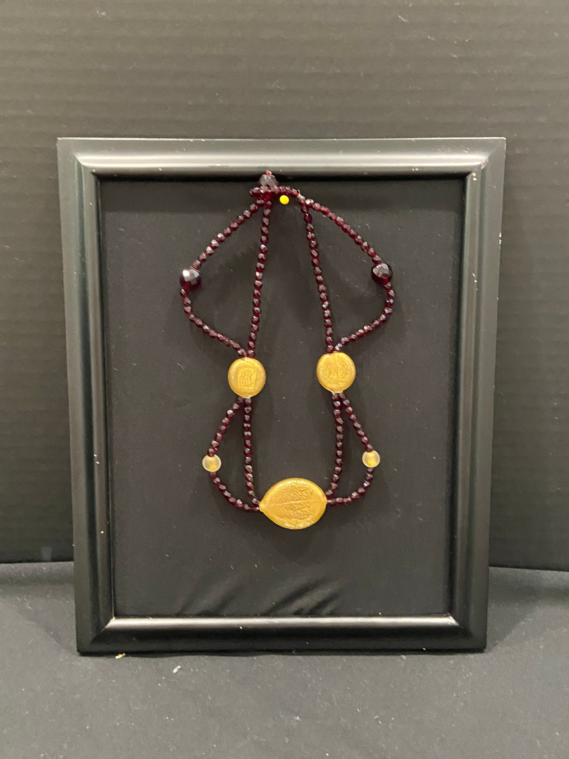 Garnet Necklace with Murano Glass