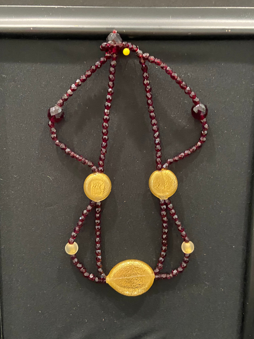 Garnet Necklace with Murano Glass