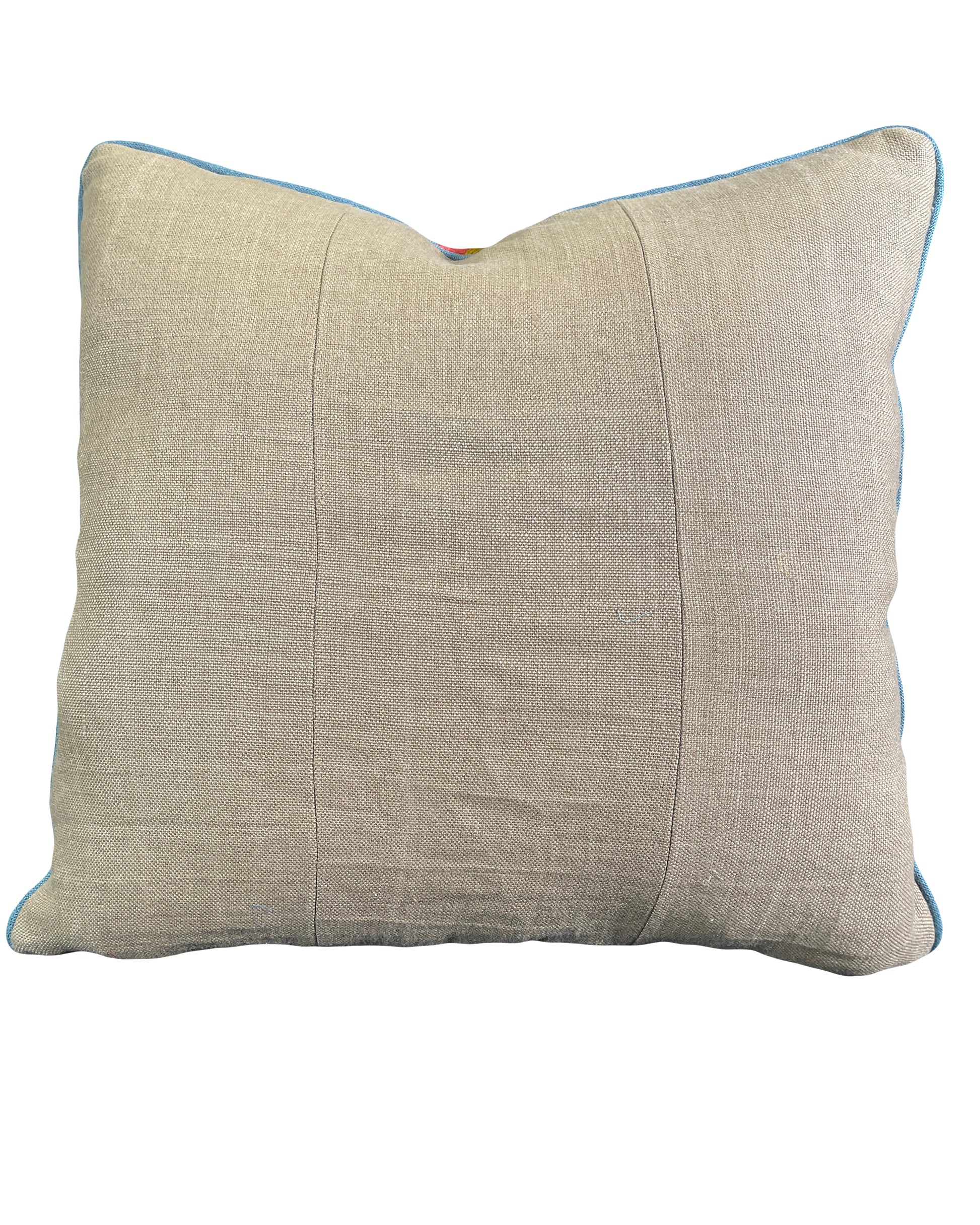 Pillow Cover, Set of 2, wool embroidery on linen ground