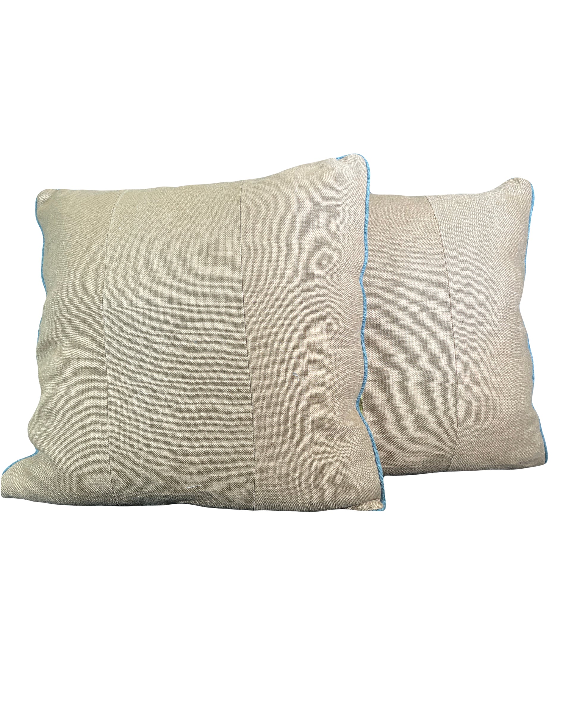 Pillow Cover, Set of 2, wool embroidery on linen ground