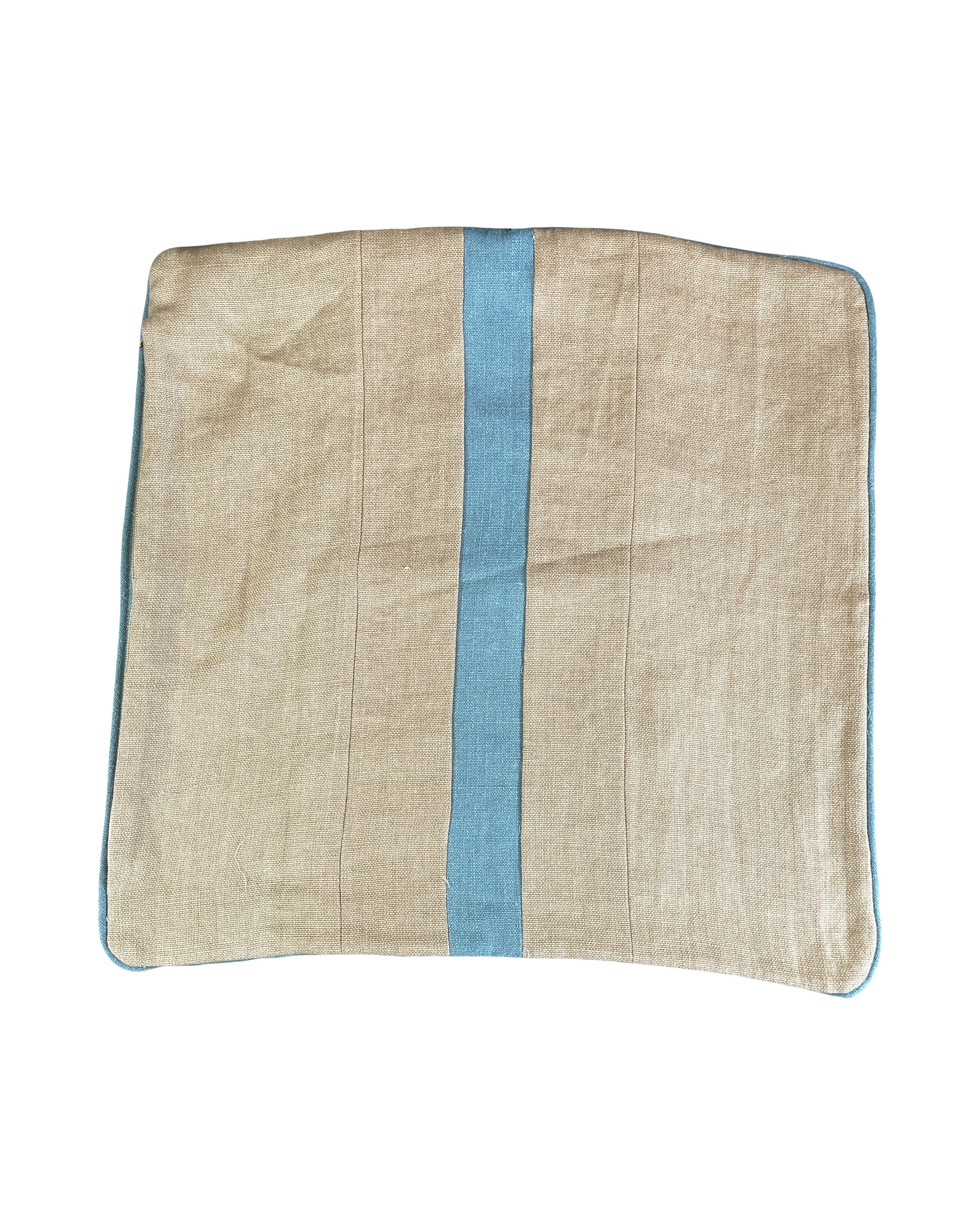 Singular pillow cover, Wool embroidery on linen ground