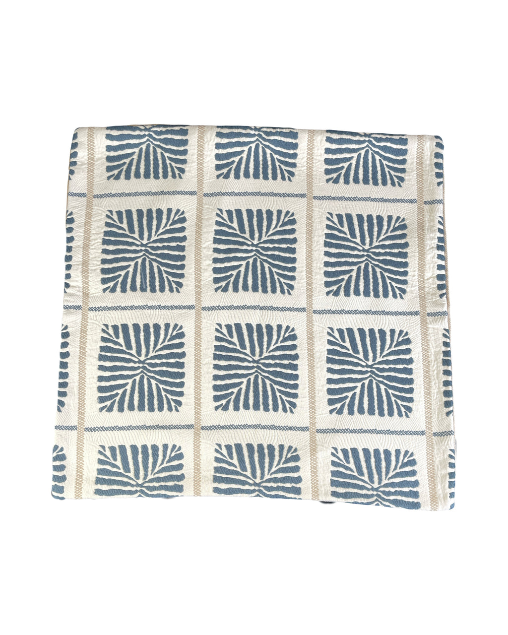 Pillow cover, set of 2, blue stripe squares, with zipper