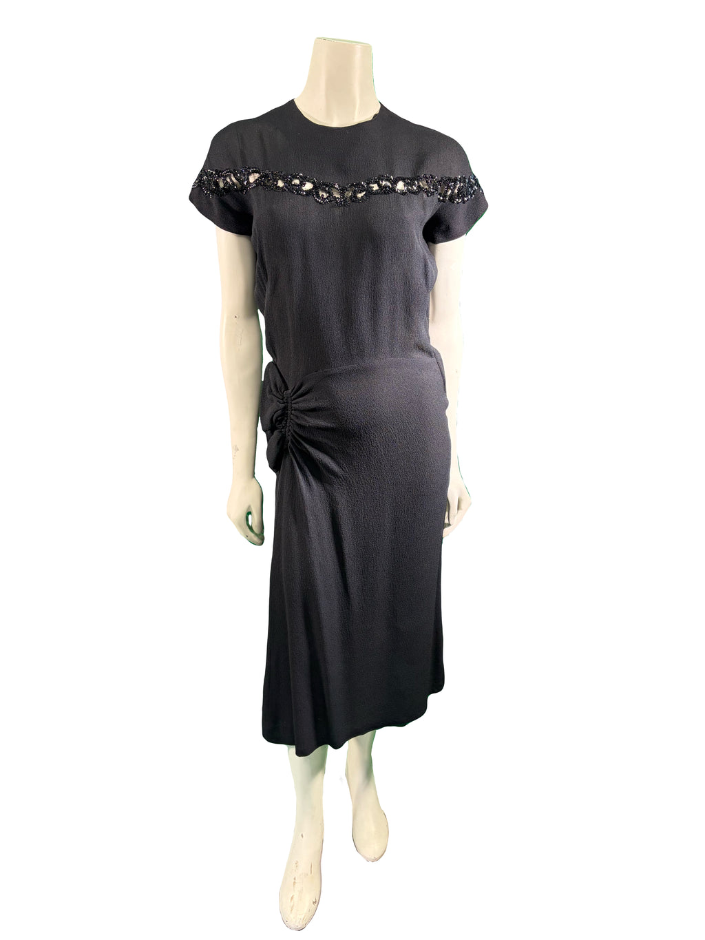 Black Silk Crepe Dress