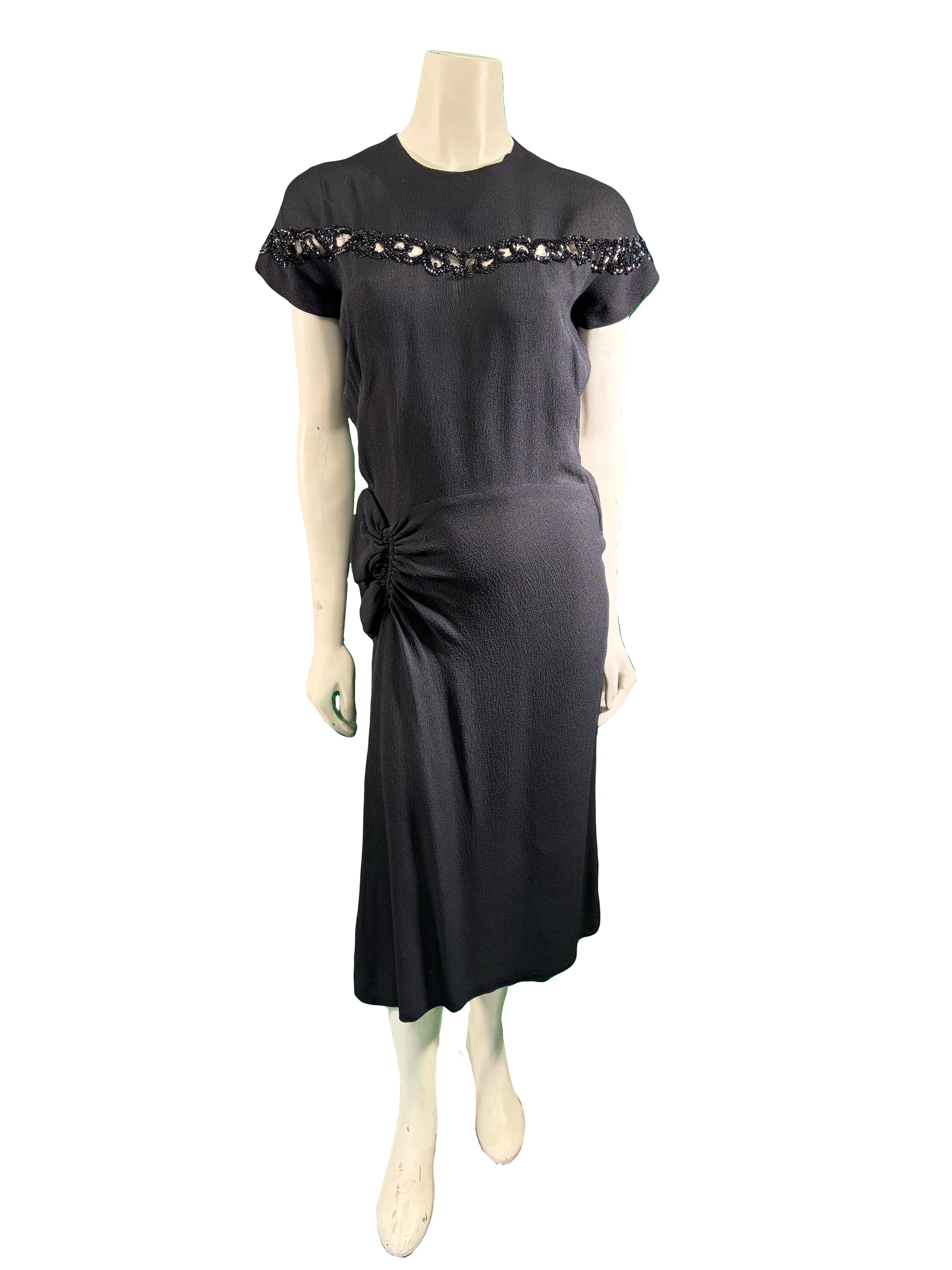 Black Silk Crepe Dress