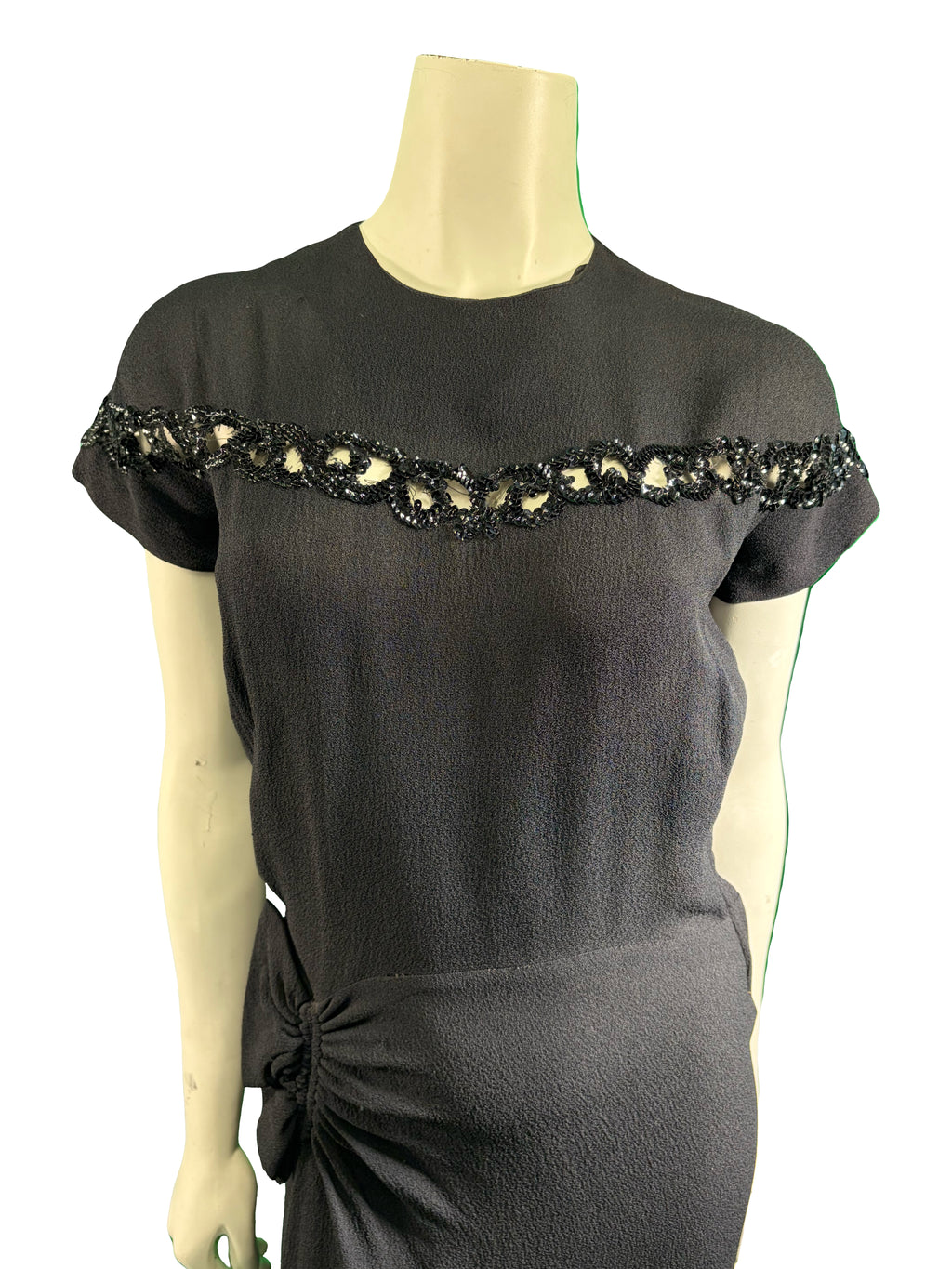 Black Silk Crepe Dress