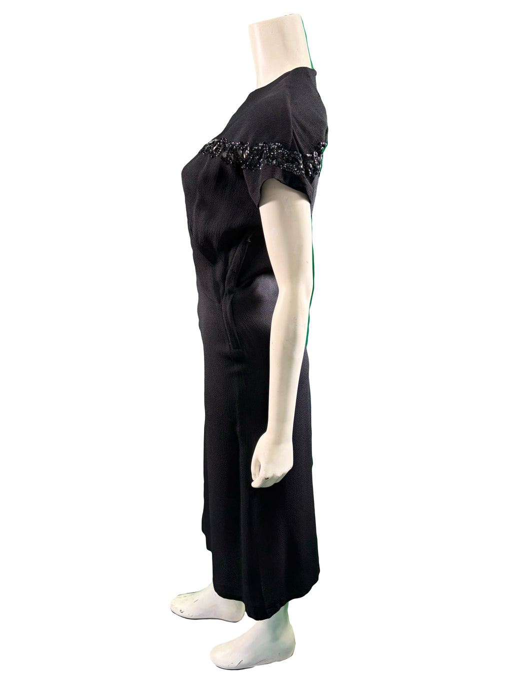 Black Silk Crepe Dress