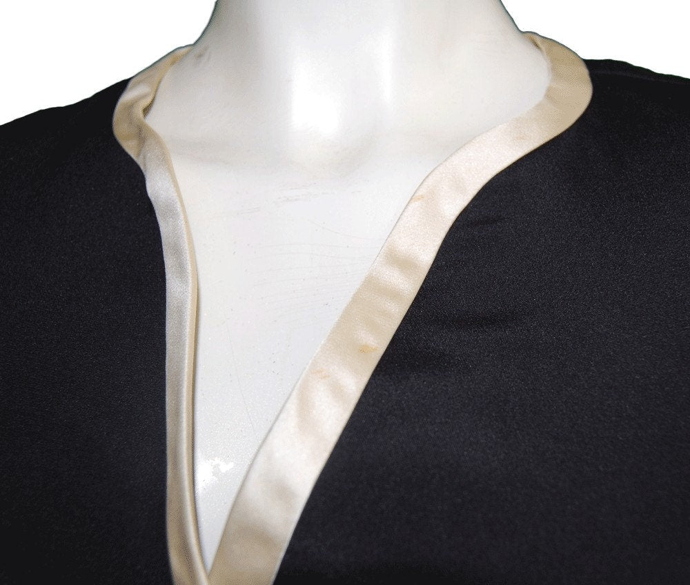 Oscar De la Renta Little Black Dress with white details circa 1960