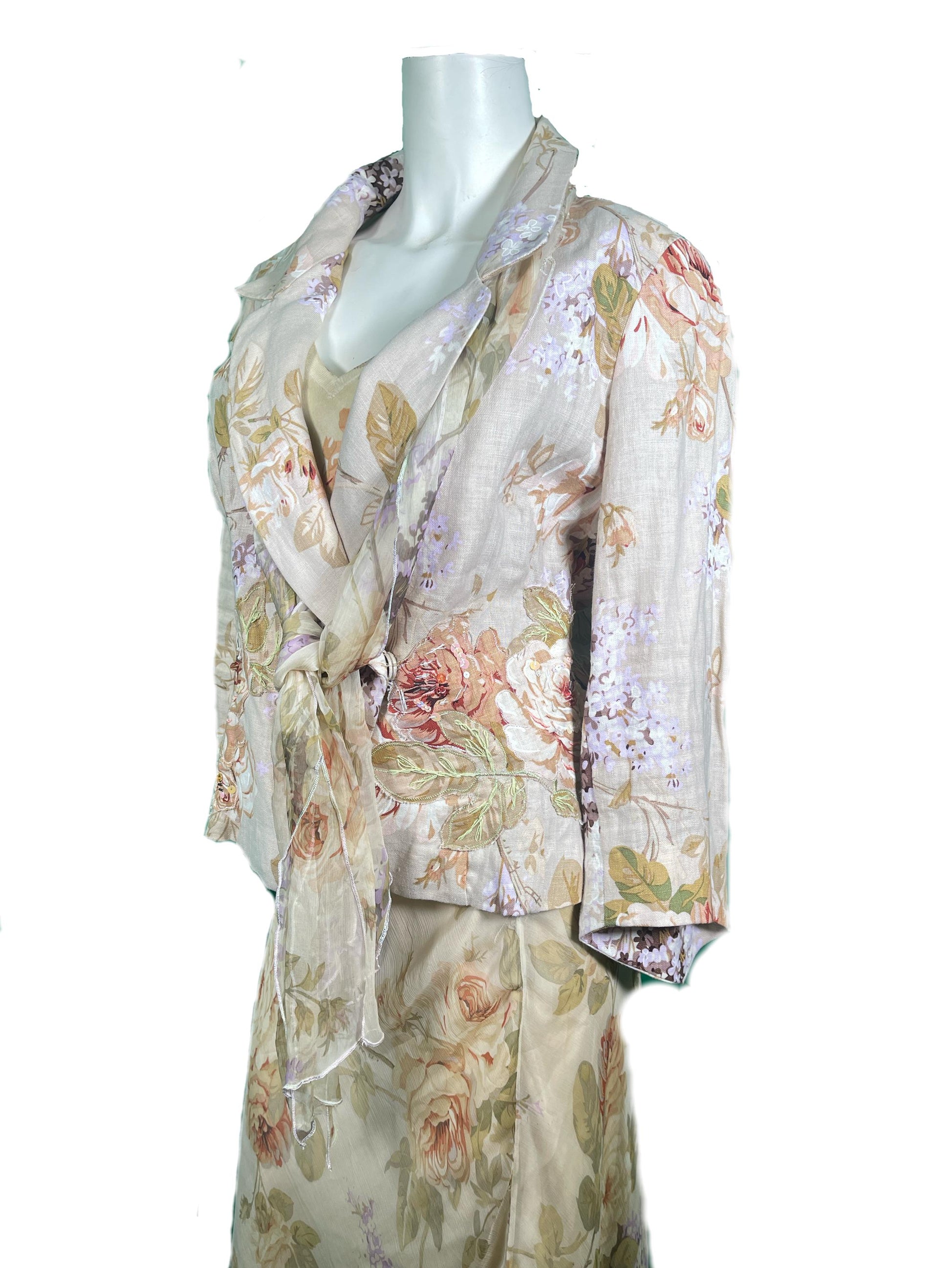 Floral Skirt Suit 1990s Renato Nucci