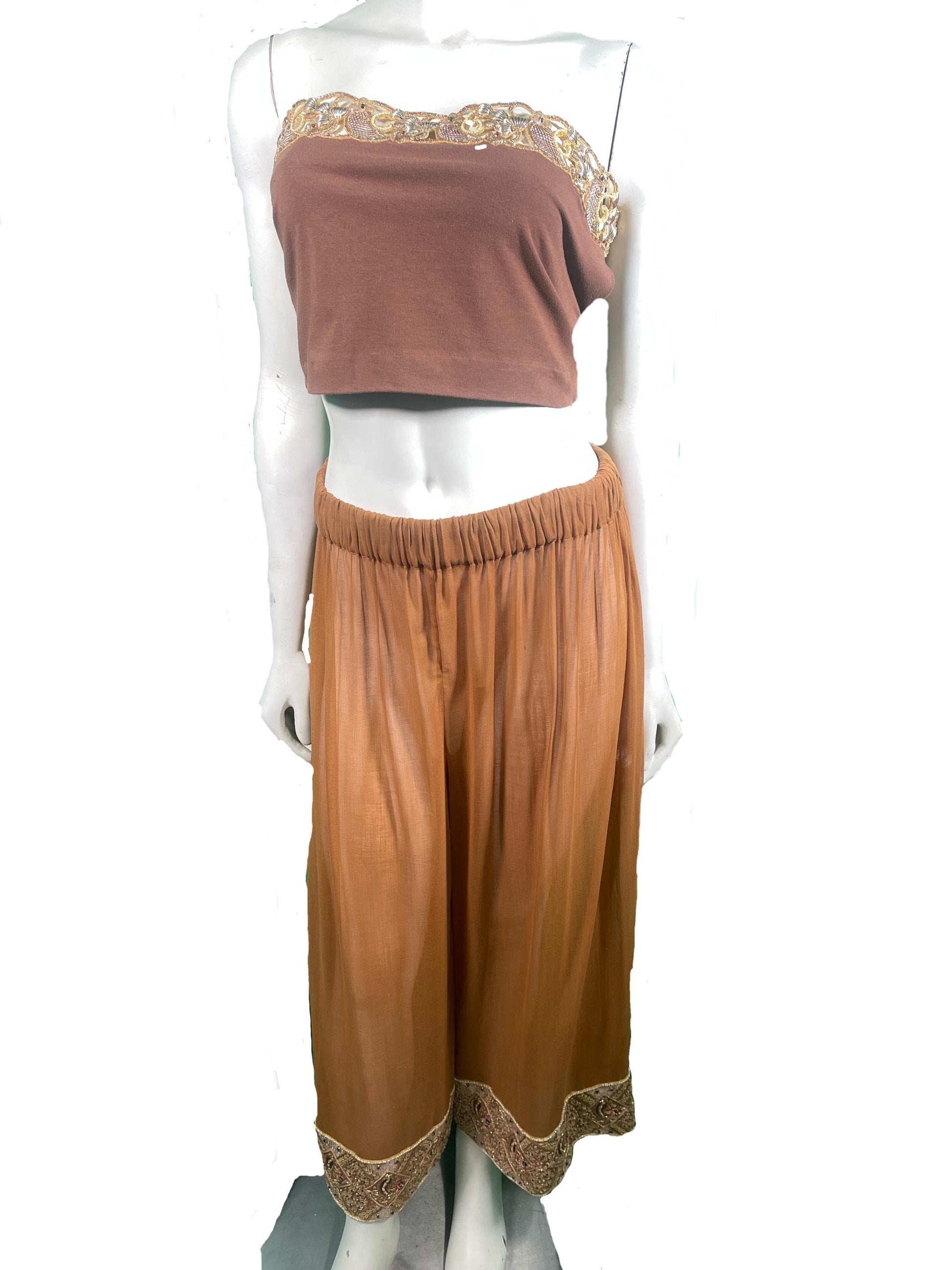 1980s Romeo Gigli 2 piece sheer Harem Pants
