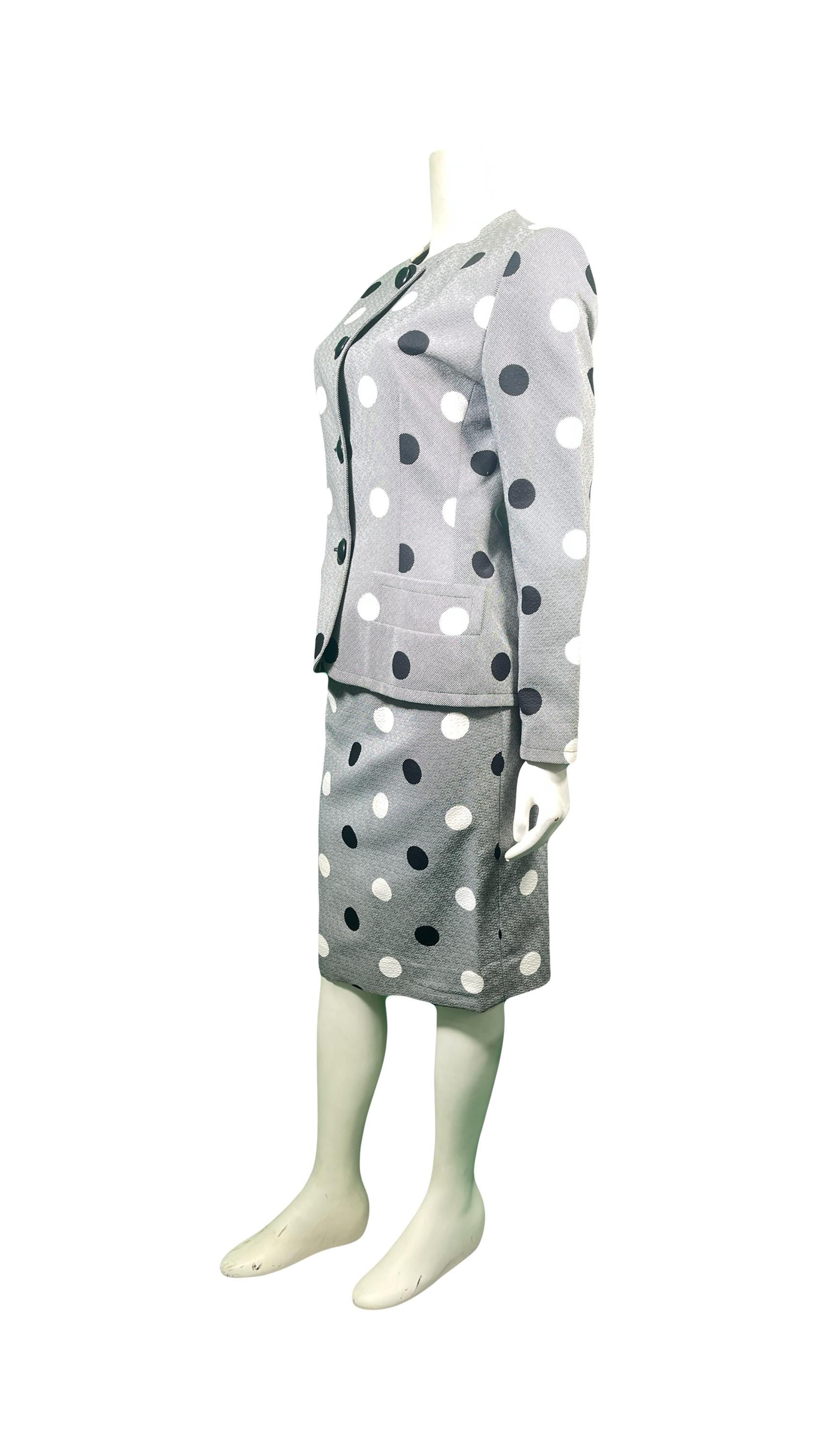 1980s Givenchy Polka Dot Skirt Suit