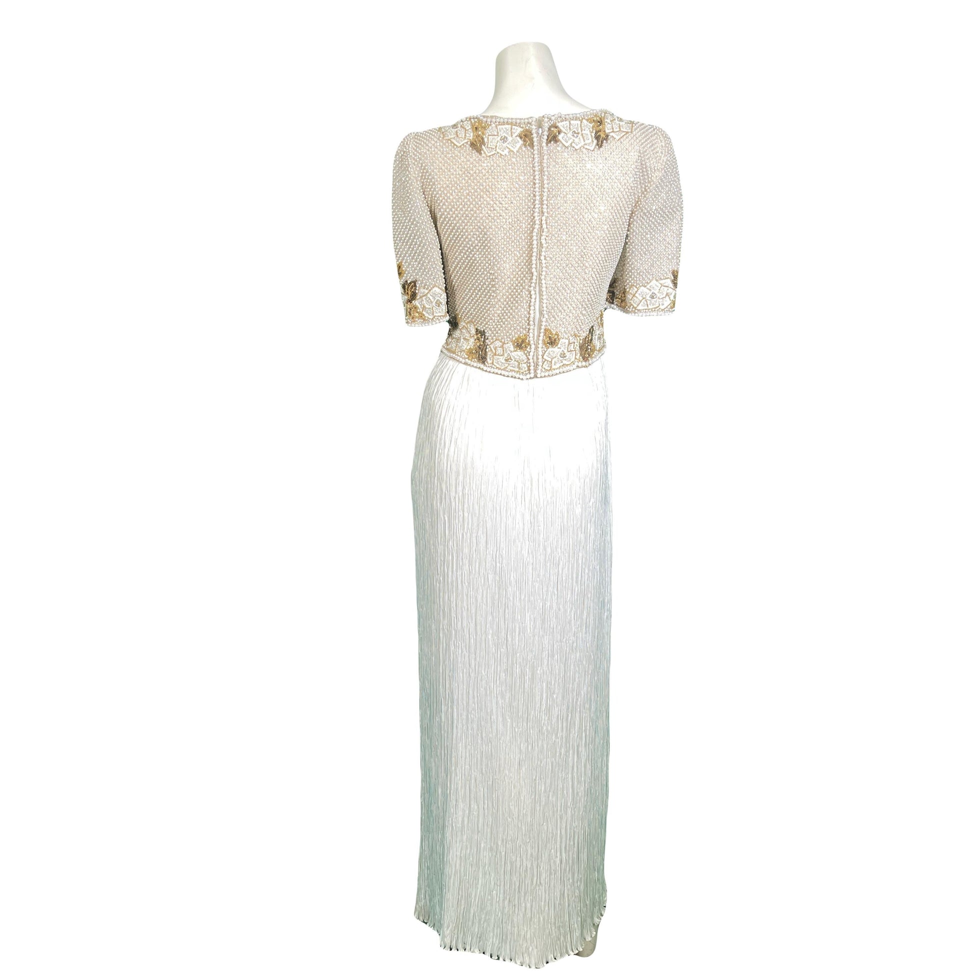 Mary McFadden Beaded Pleated Dress 1980