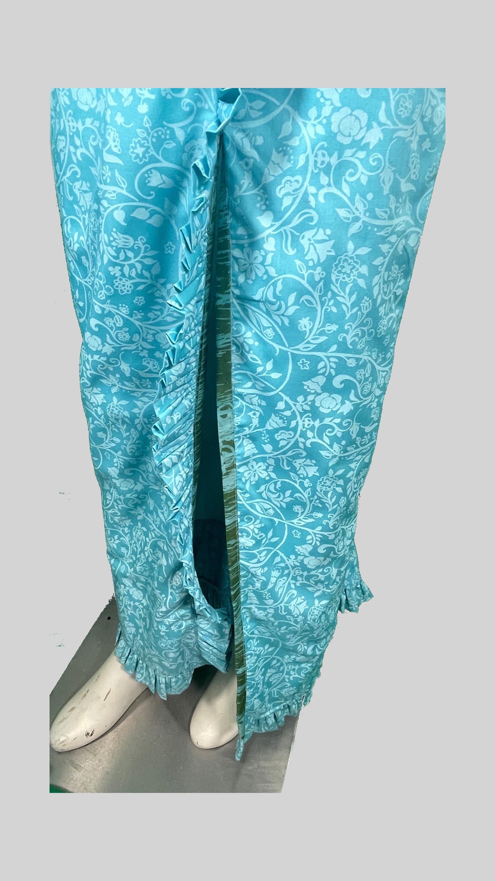 1980s Vanda’s Key West Hand Print sleeveless floorlength dress