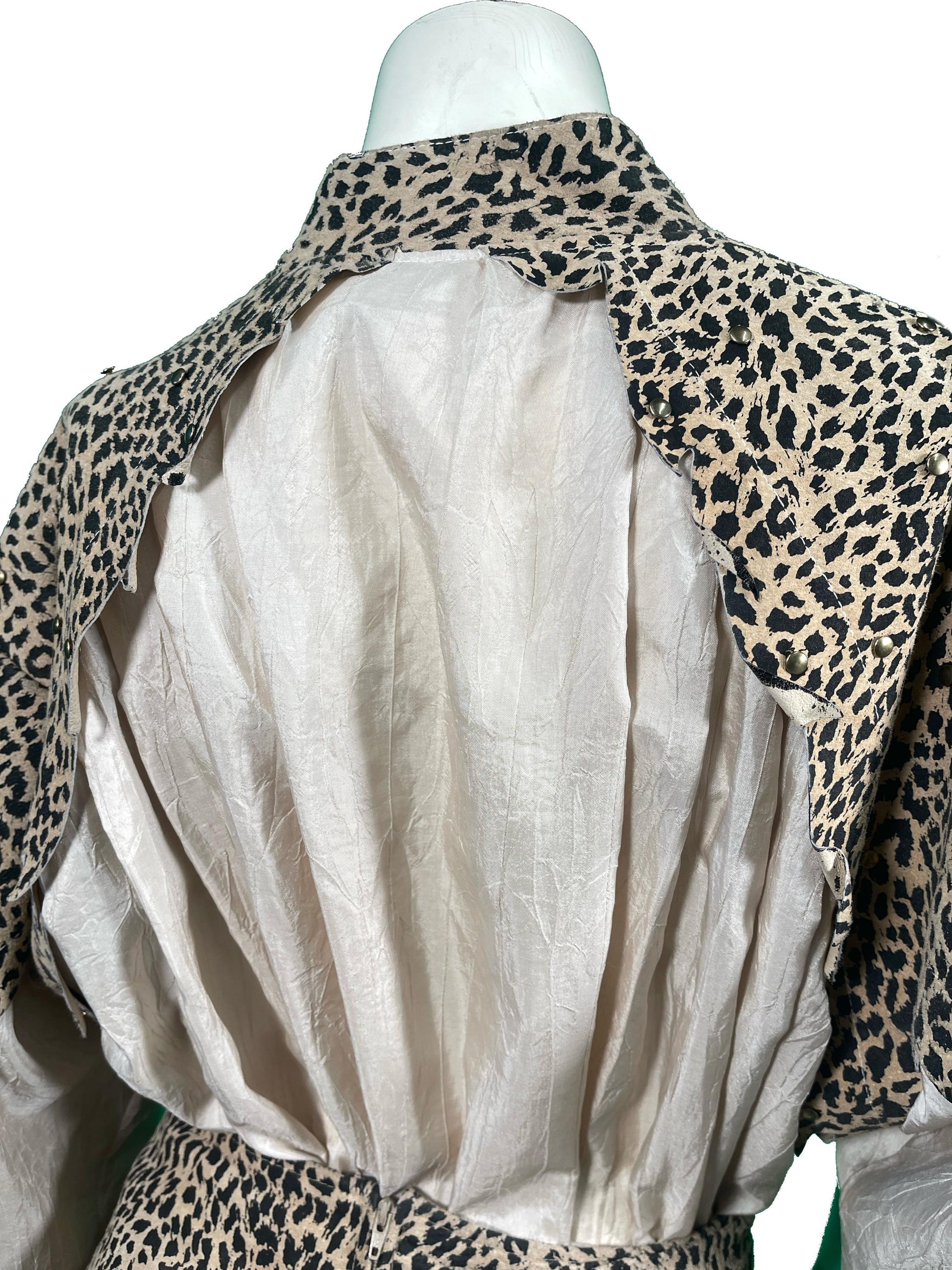 1990s  Printed Leather and Silk Set