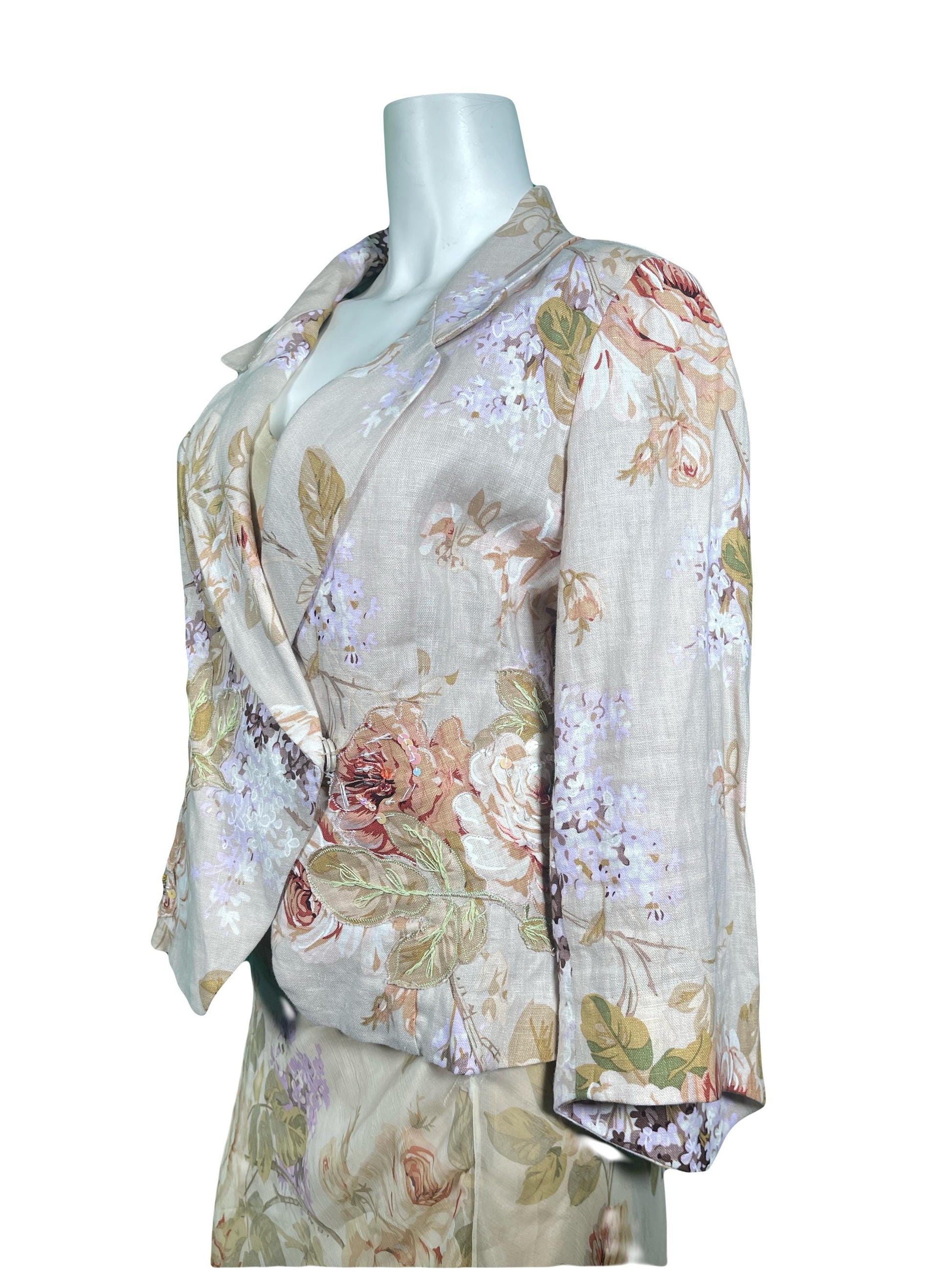 Floral Skirt Suit 1990s Renato Nucci