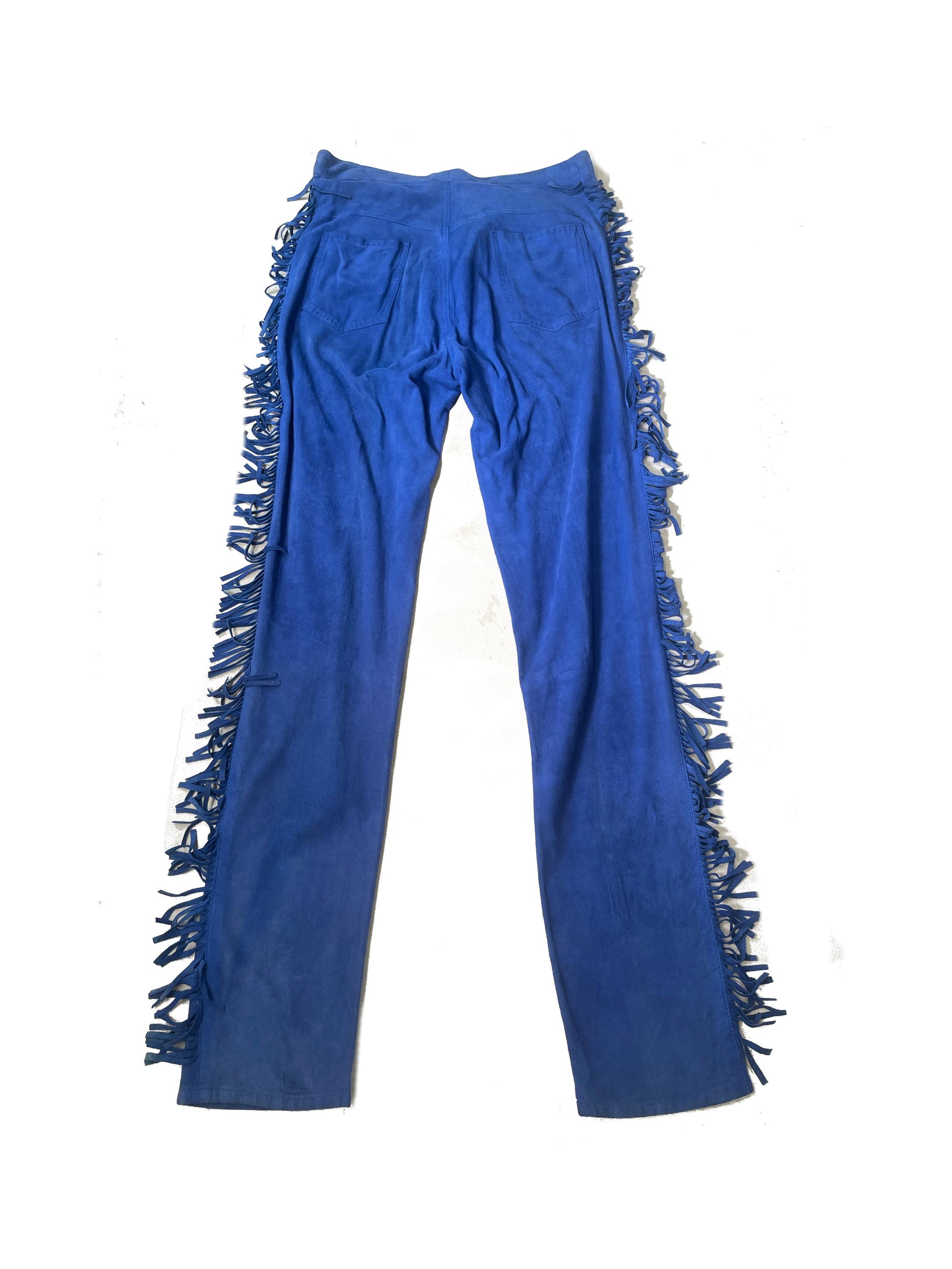 1970s Blue Fringed Buckskin Jeans