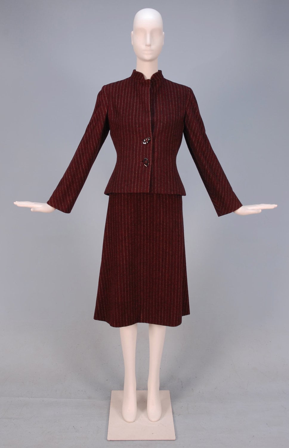 Pauline Trigere Striped Wool Ensemble, c. 1970