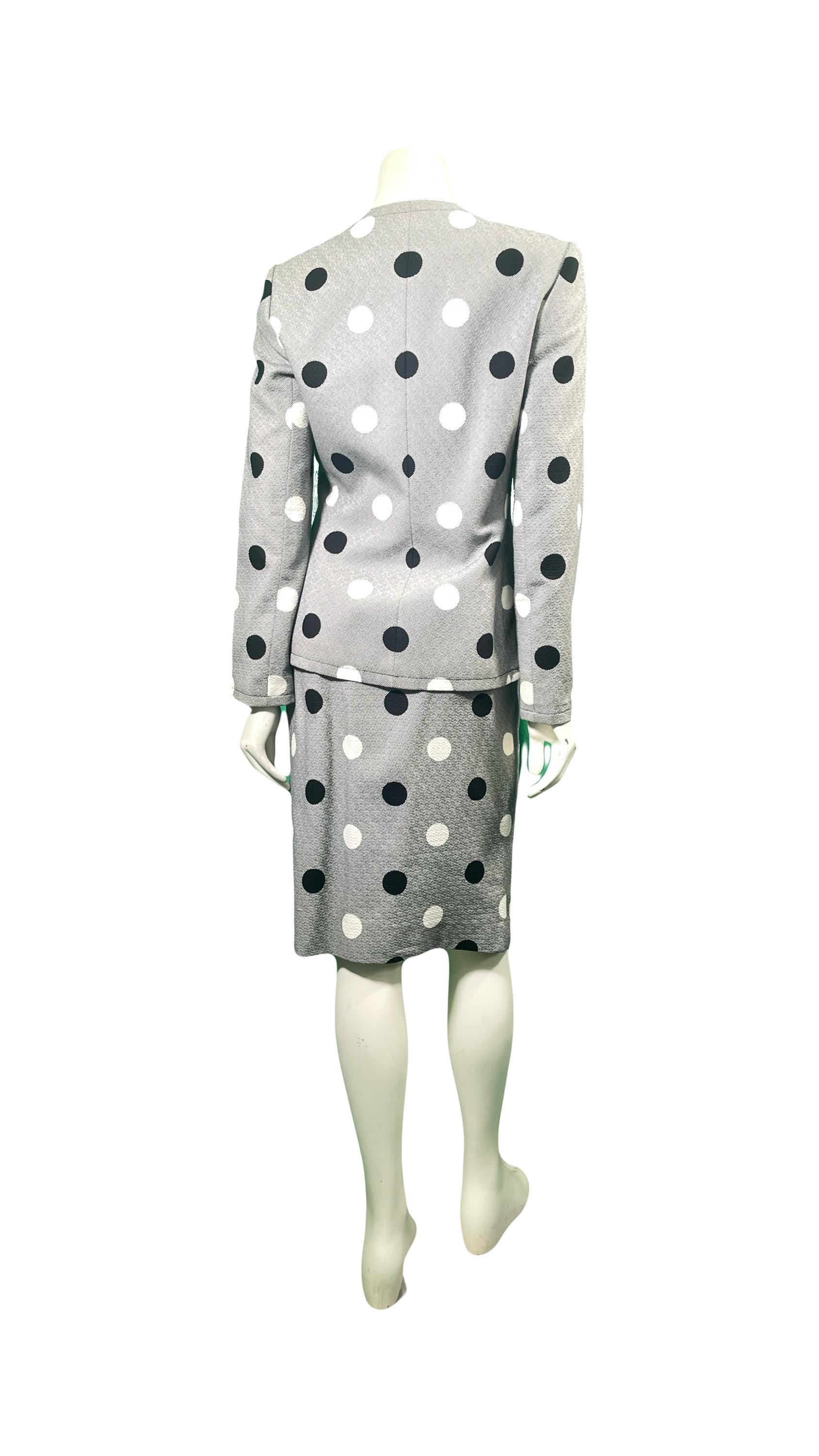 1980s Givenchy Polka Dot Skirt Suit