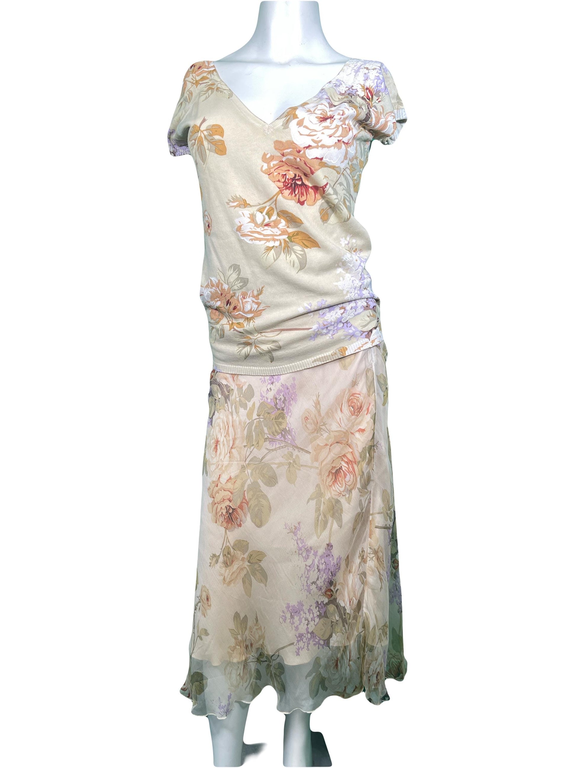 Floral Skirt Suit 1990s Renato Nucci