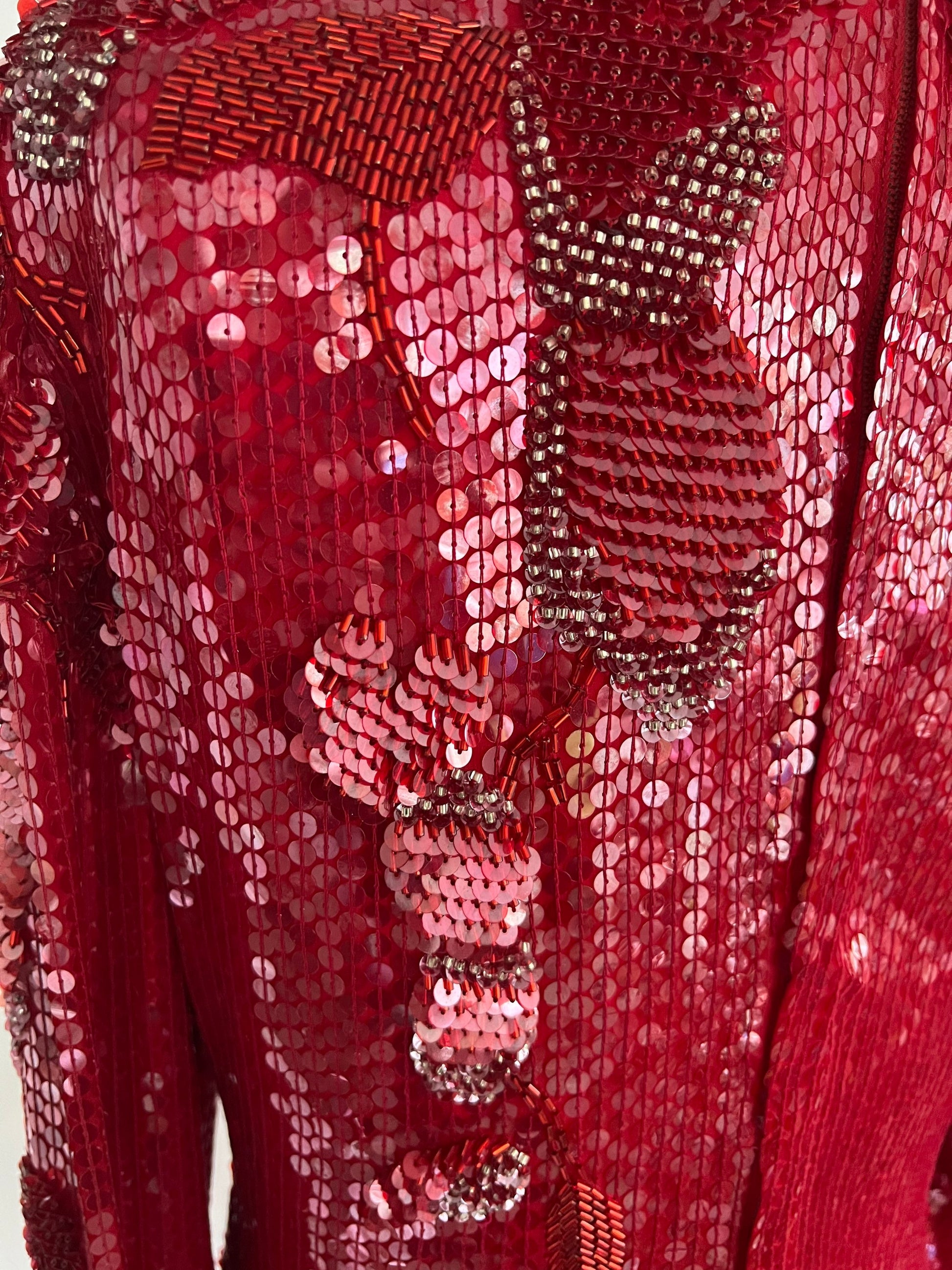 Hand beaded Long Sleeve Silk Gown