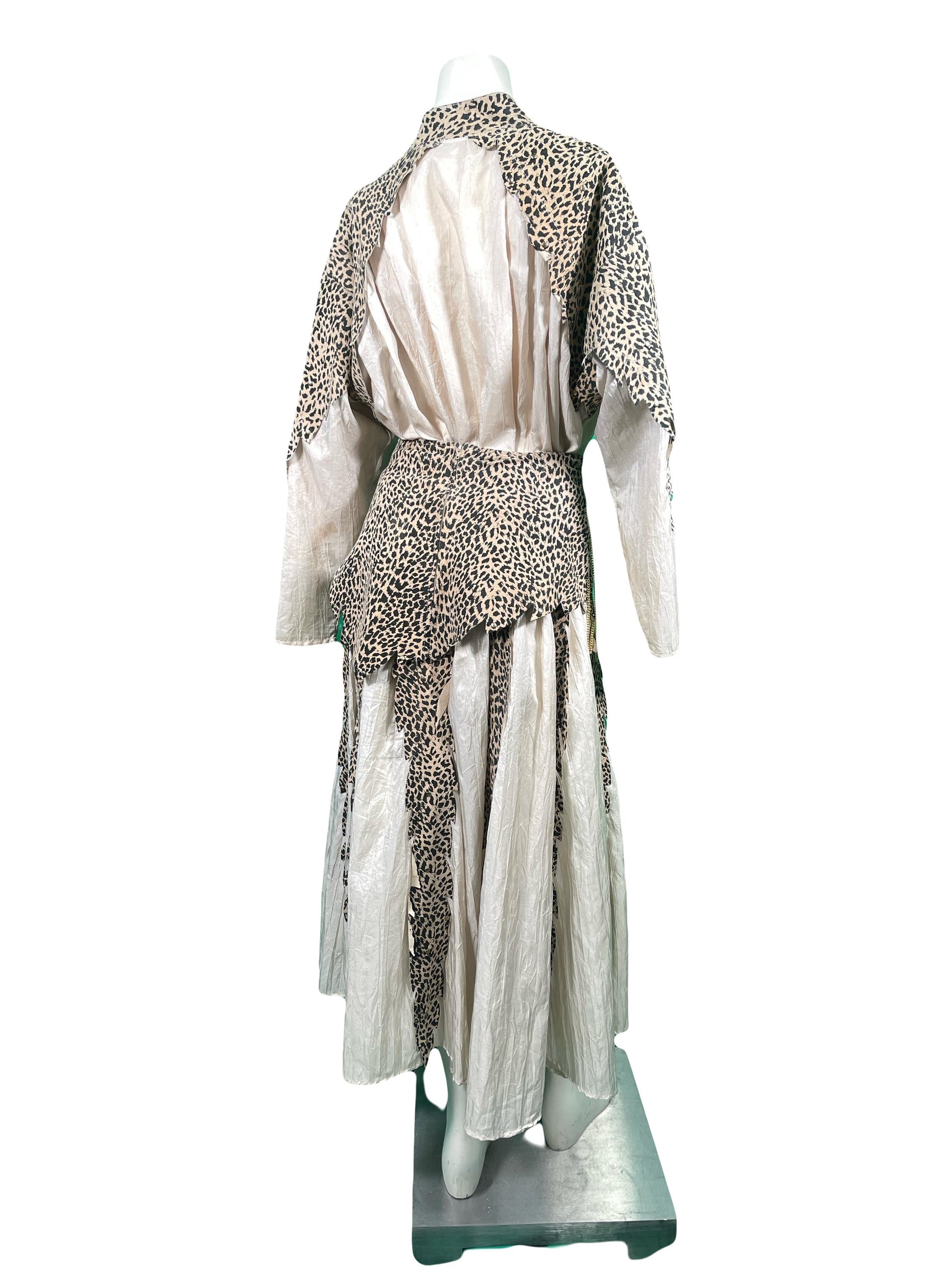 1990s  Printed Leather and Silk Set