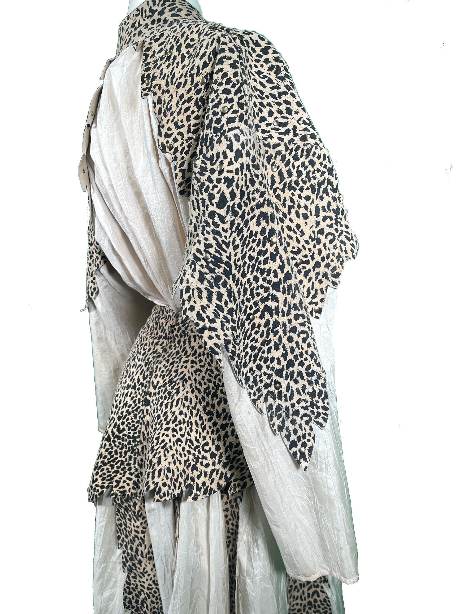 1990s  Printed Leather and Silk Set