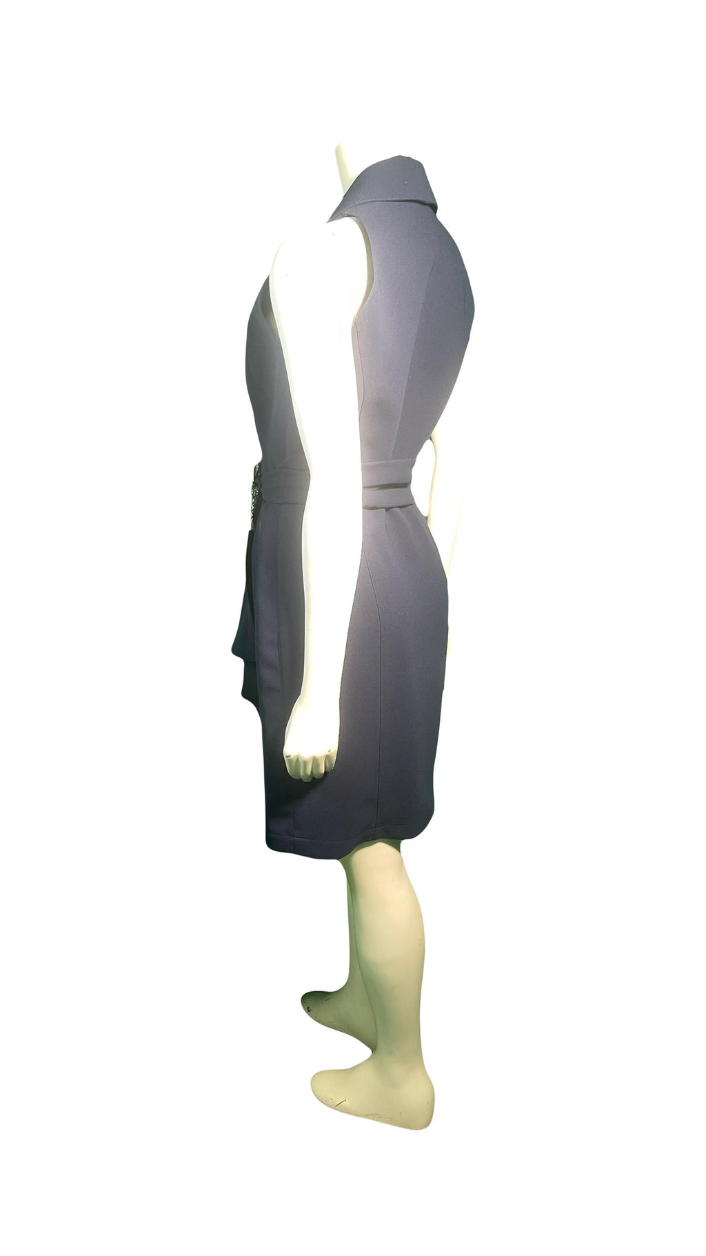 Thierry Mugler 1990s Navy Sleeveless Wrap Dress