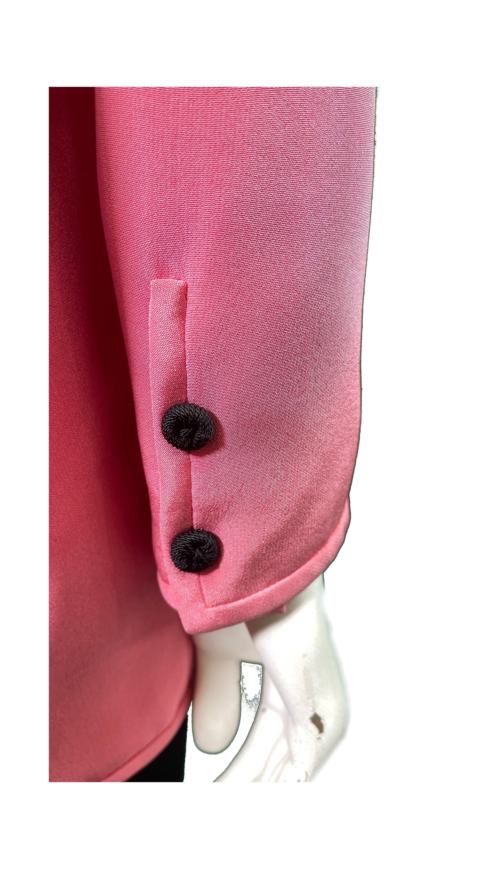 Valentino 1980s Pink Tux jacket with Black Satin Pants