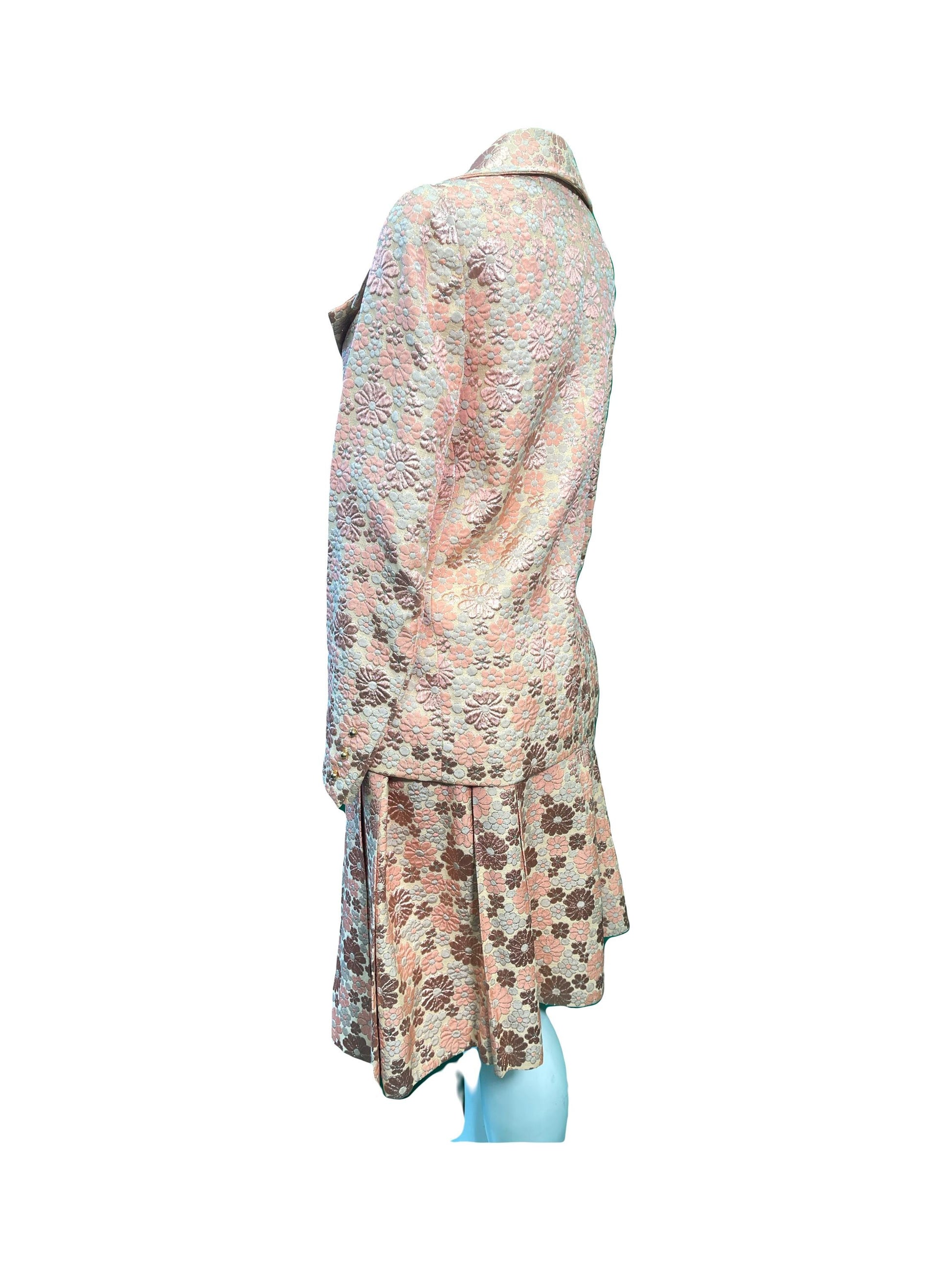 Metalic Brocade 1970 Skirt Suit