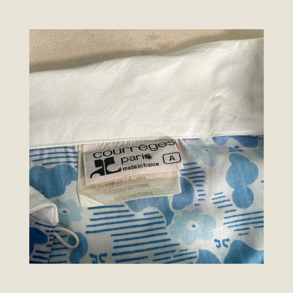 Courreges Hand Print Cotton Dress