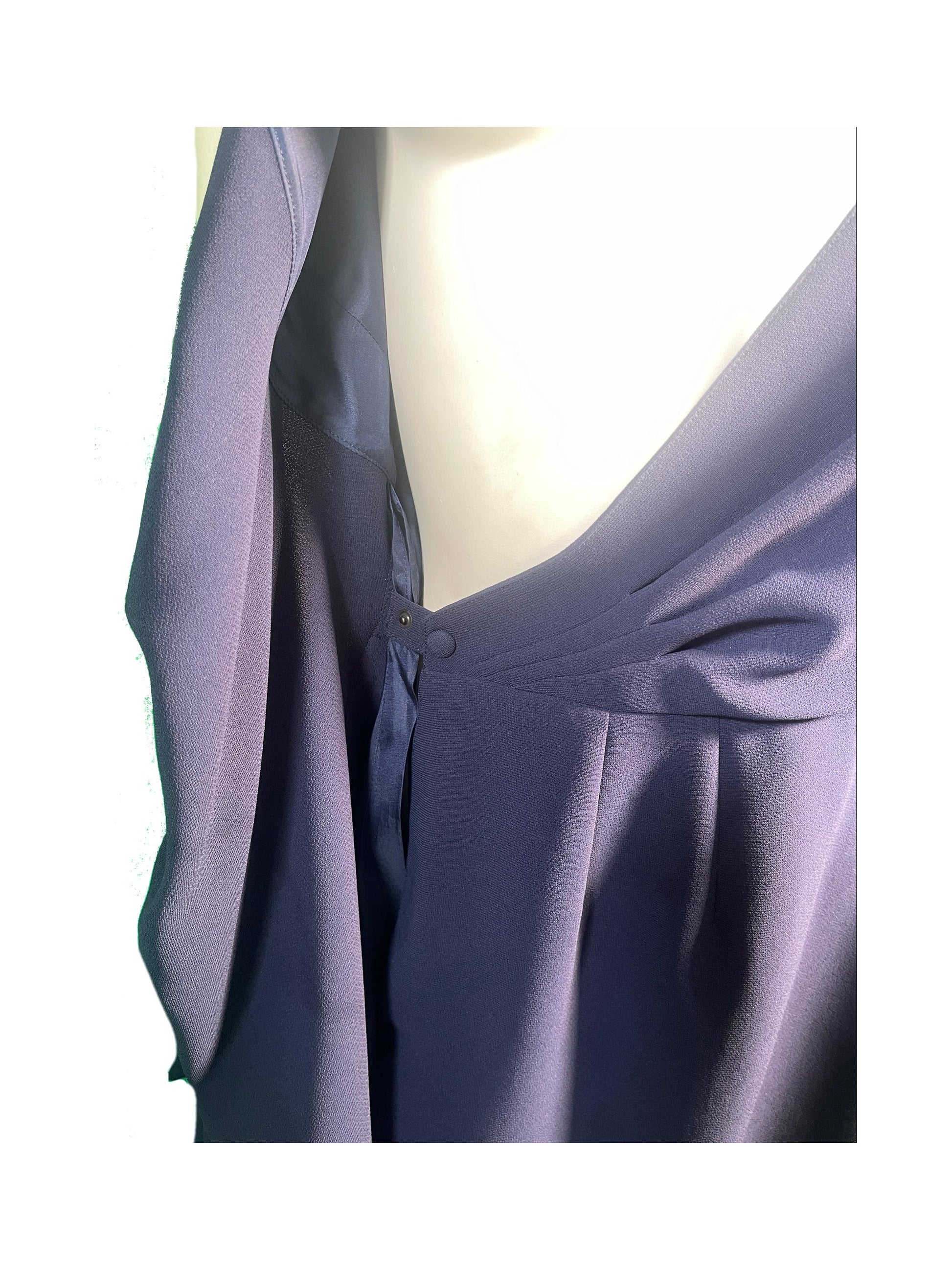 Thierry Mugler 1990s Navy Sleeveless Wrap Dress