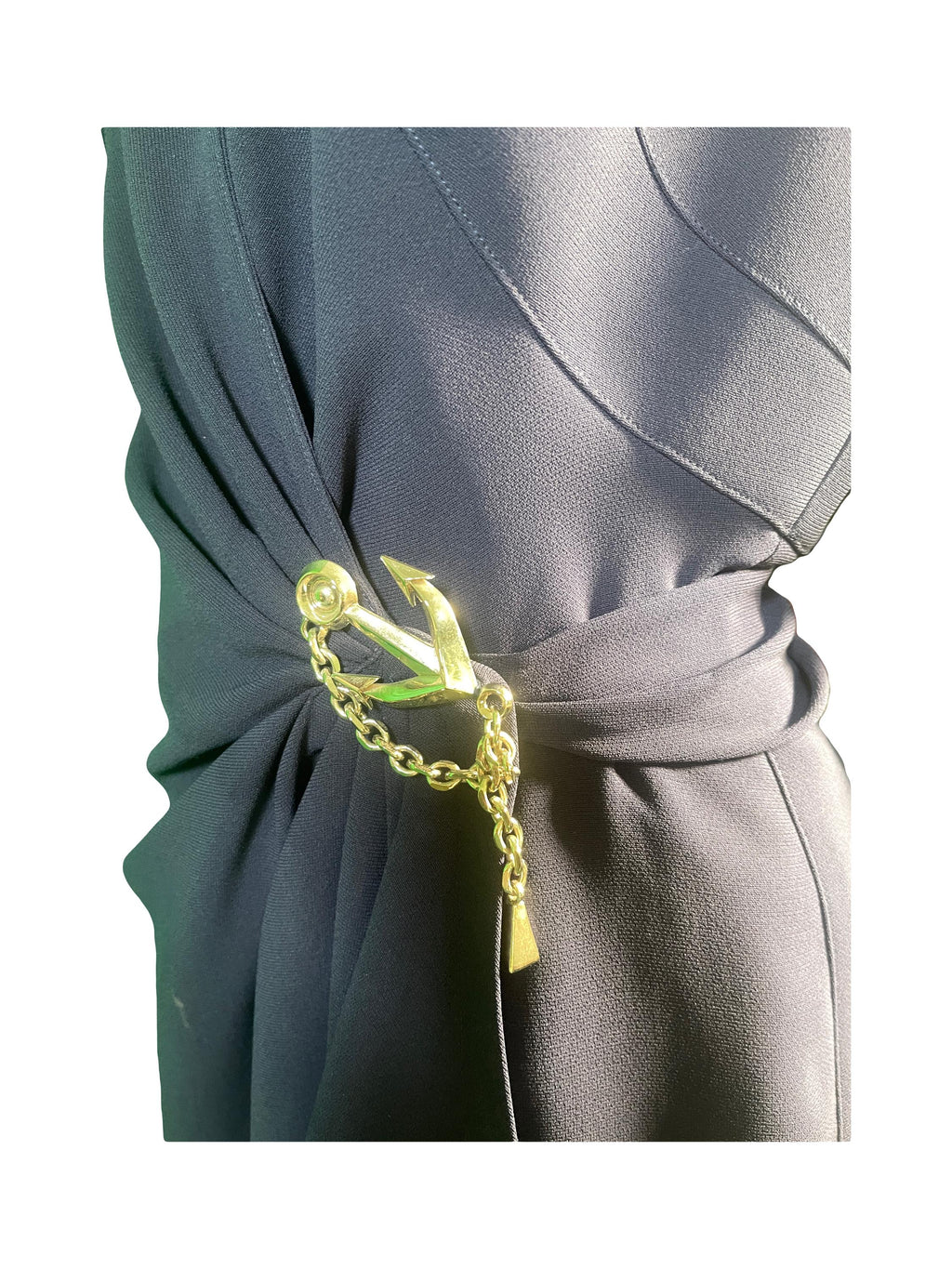 Thierry Mugler 1990s Navy Sleeveless Wrap Dress