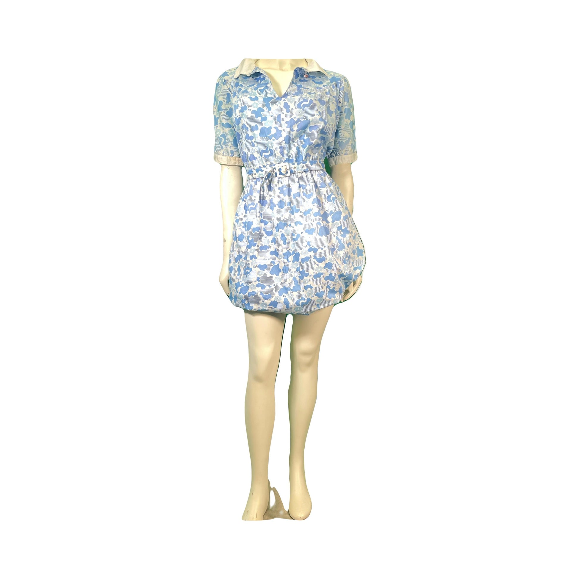 Courreges Hand Print Cotton Dress