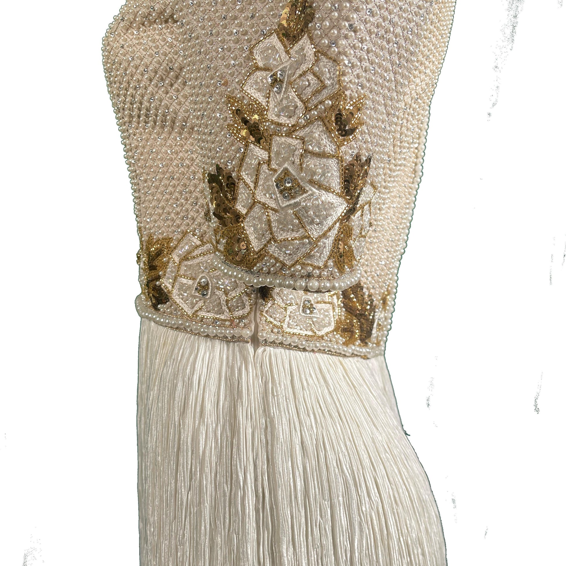 Mary McFadden Beaded Pleated Dress 1980
