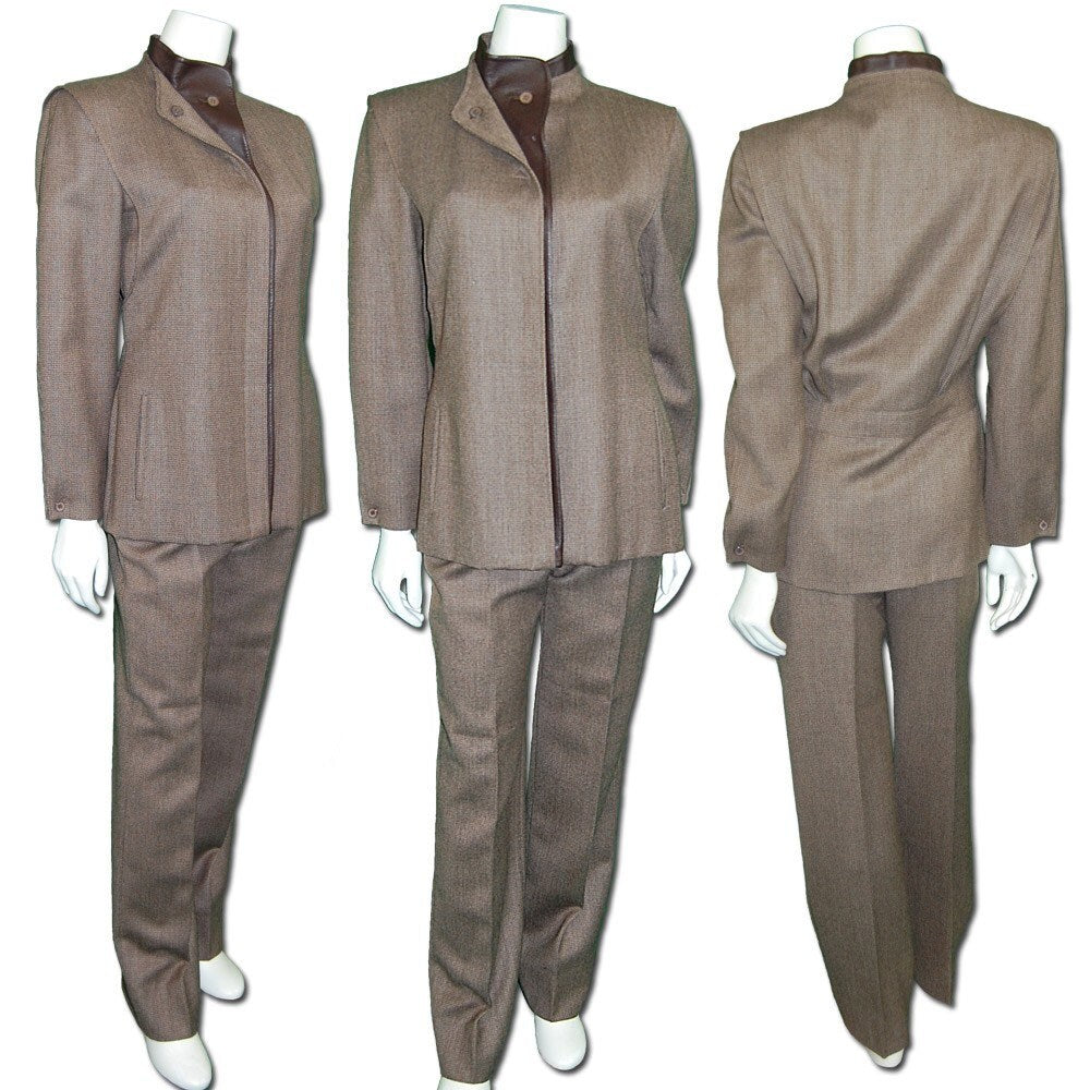 1970s Vintage Basile Wool and Leather Suit