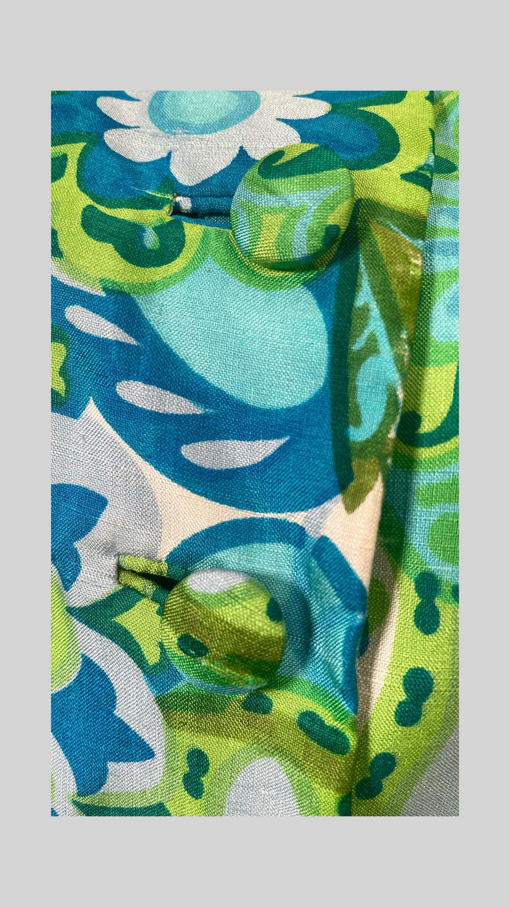 1970’s Silk Printed Sleeveless Dress with Jacket