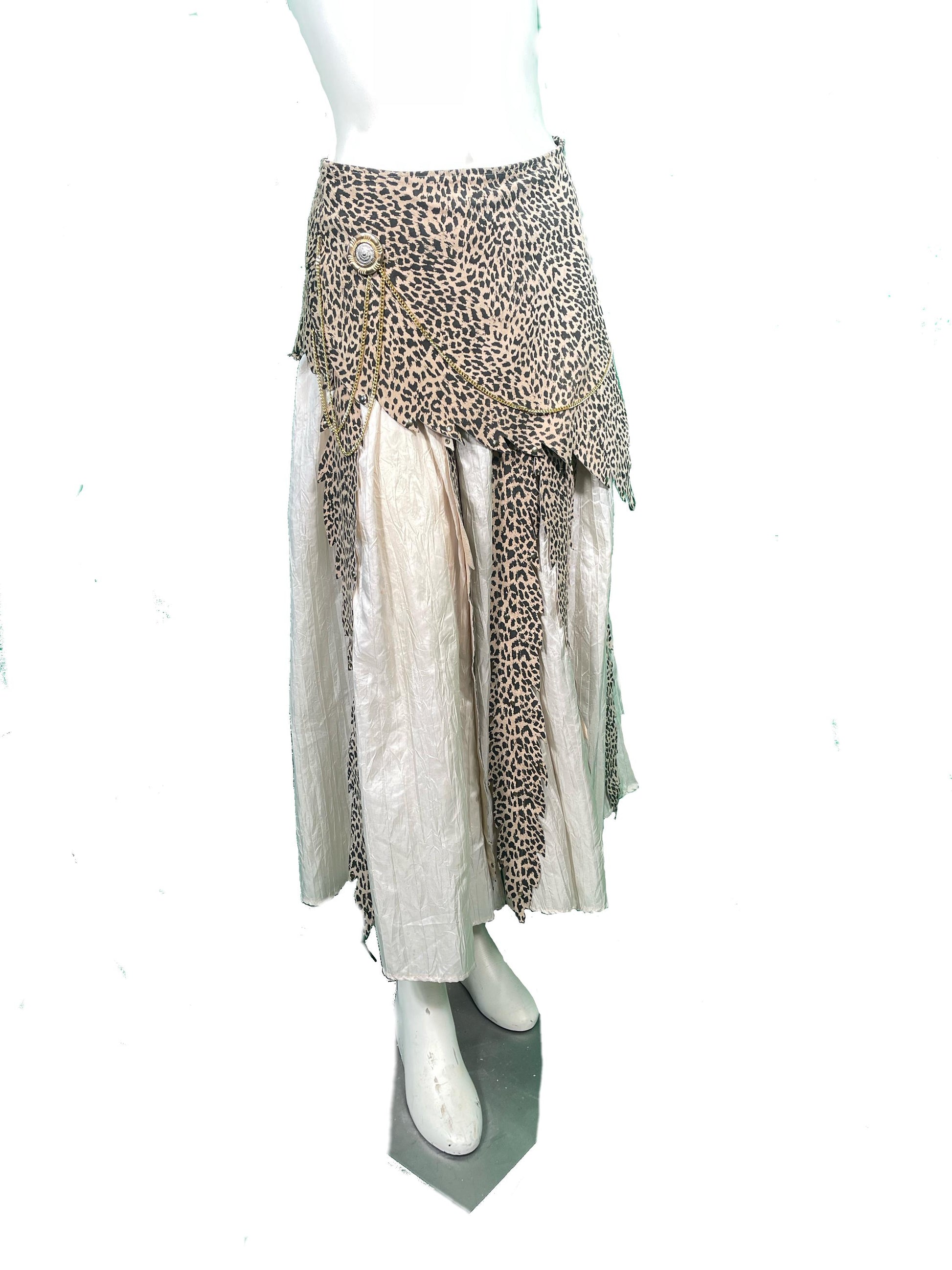 1990s  Printed Leather and Silk Set