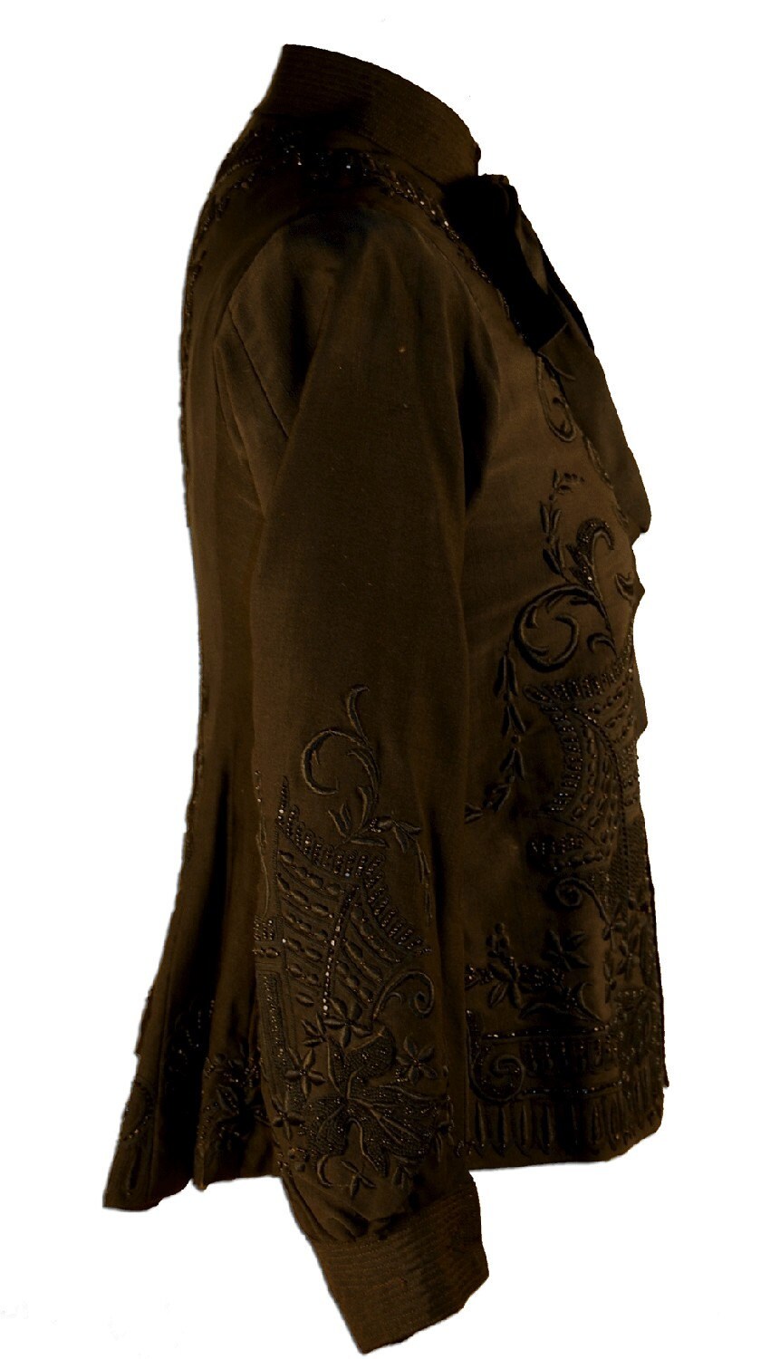 Victorian Era Antique Vintage Black Embroidered Jacket